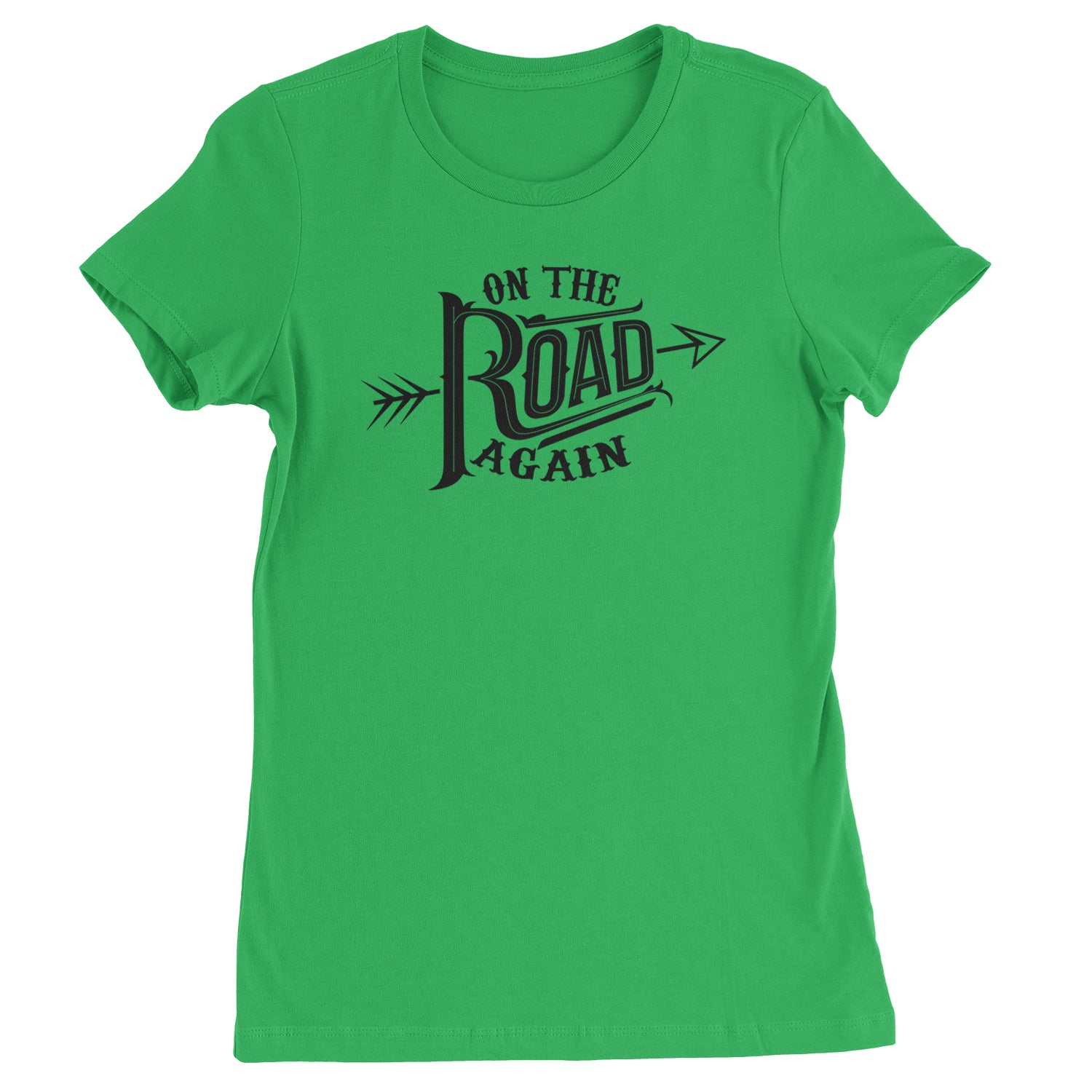 On The Road Again Hippy Country Music Womens T-shirt Kelly Green