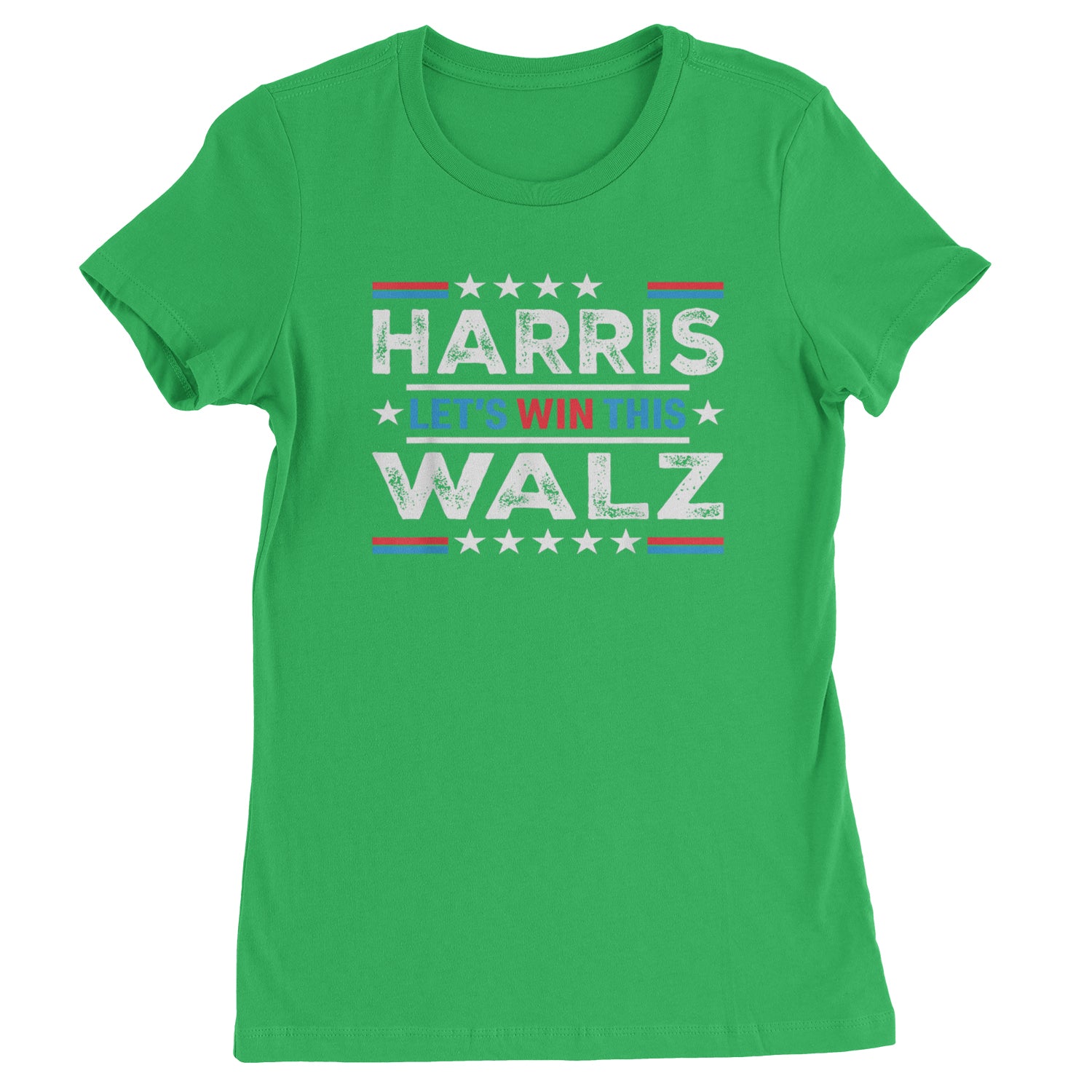 Kamala Harris and Tim Walz For President Womens T-shirt Kelly Green