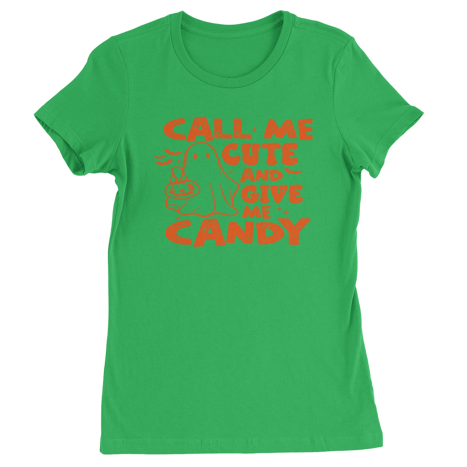 Call Me Cute And Give Me Candy Womens T-shirt Kelly Green