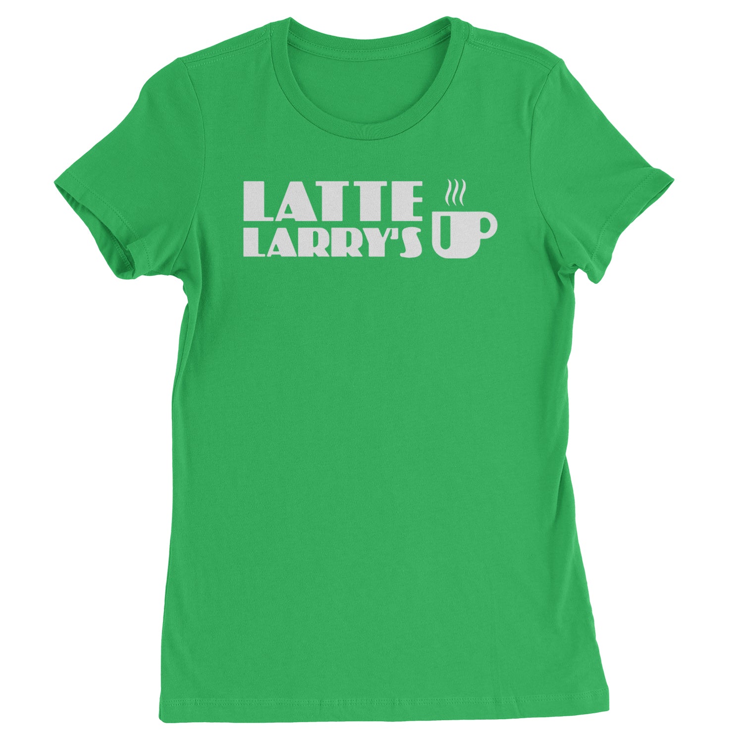 Latte Larry's Enthusiastic Coffee Womens T-shirt Kelly Green