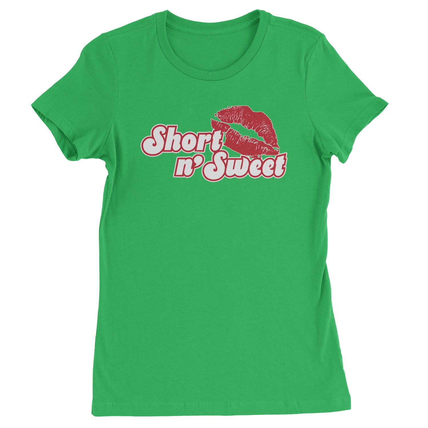 Short N' Sweet Red Lips  Womens T-shirt Kelly Green