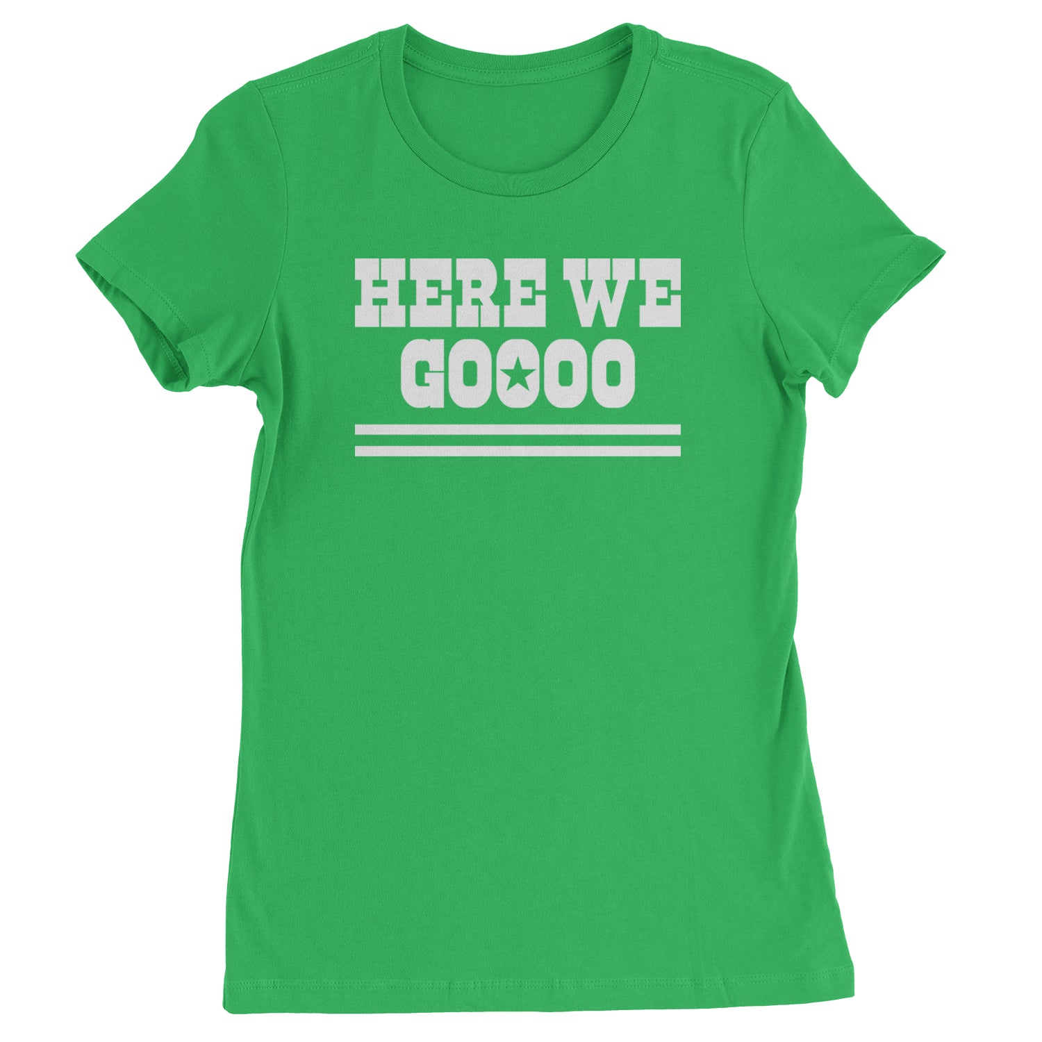 Here We Go Dem Boys Dallas Football Womens T-shirt Kelly Green