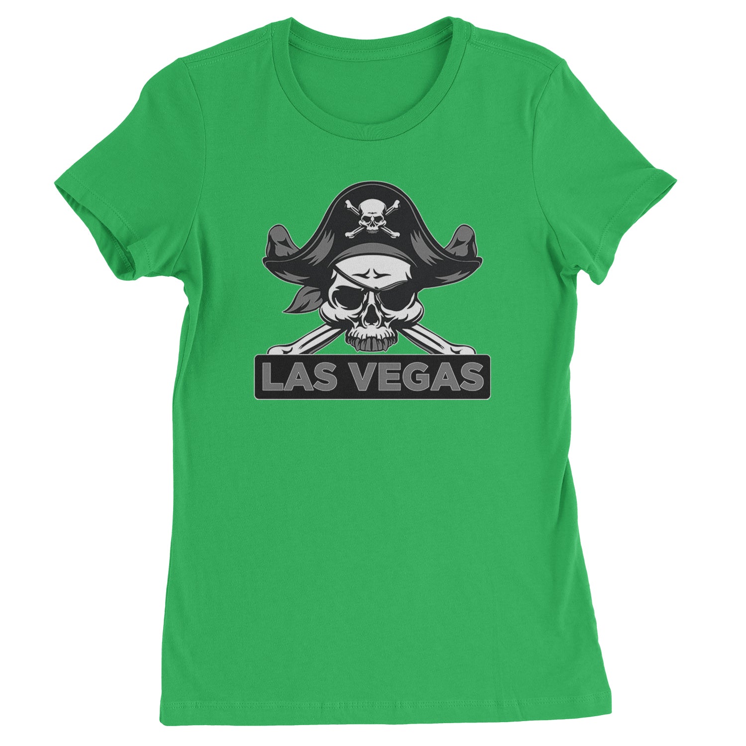 Raider Skull Straight Outta Las Vegas Womens T-shirt Kelly Green