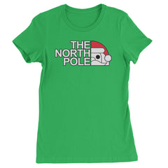 The North Pole Santa Face  Womens T-shirt Kelly Green