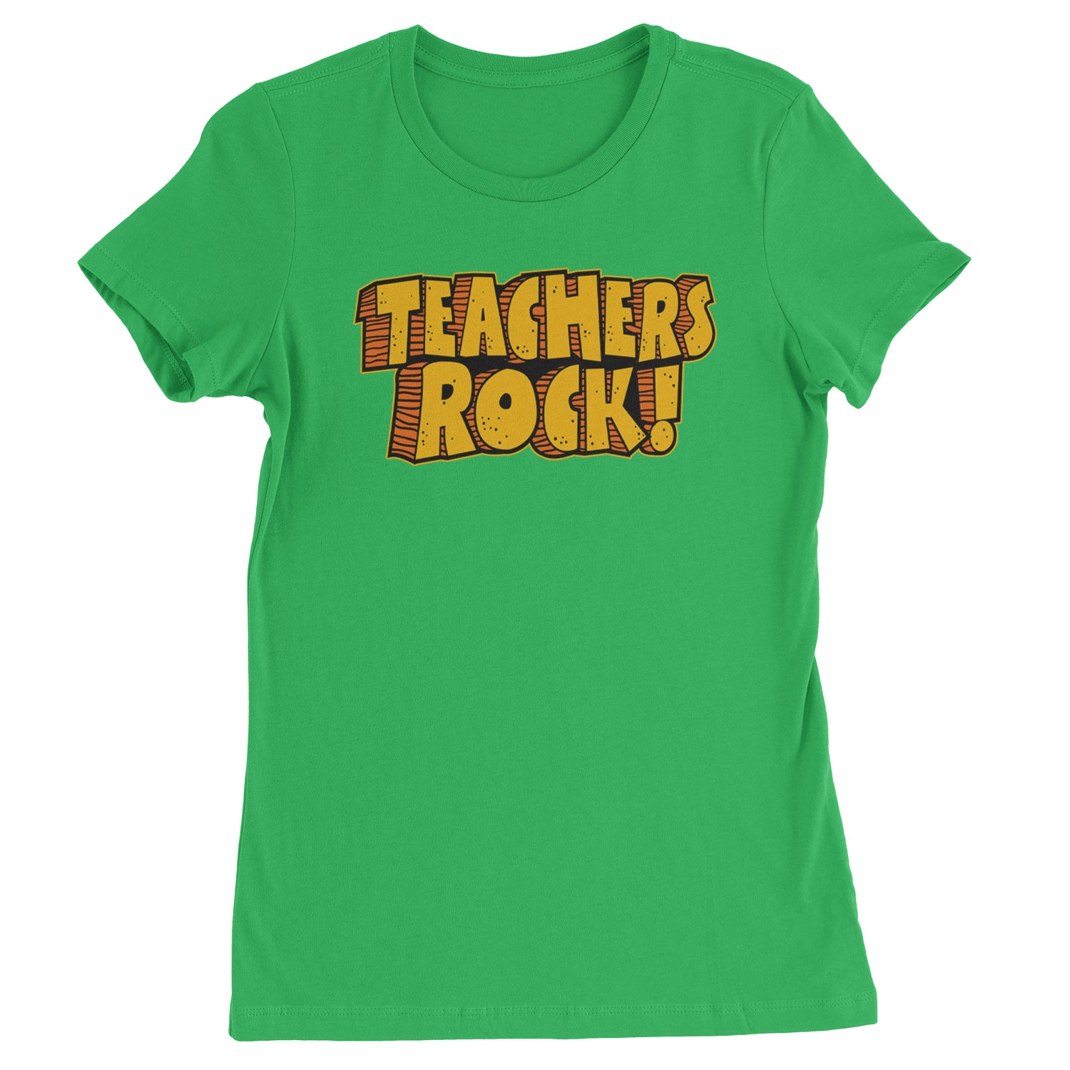 Teachers Rock Retro  Womens T-shirt Kelly Green