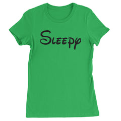 Sleepy - 7 Dwarfs Costume Womens T-shirt Kelly Green