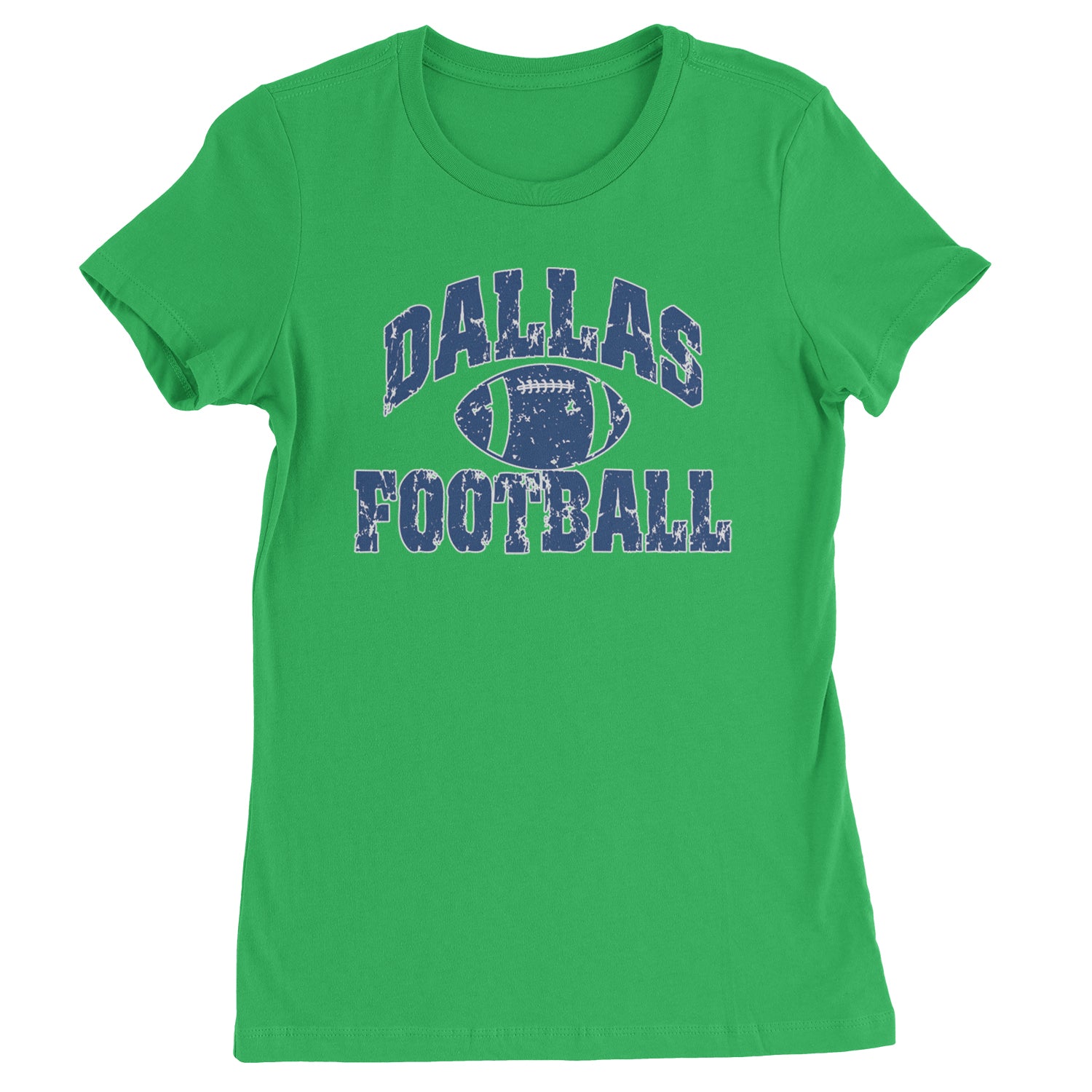 Dallas Distressed Football Womens T-shirt Kelly Green