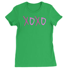 XOXO Pink Print  Womens T-shirt Kelly Green