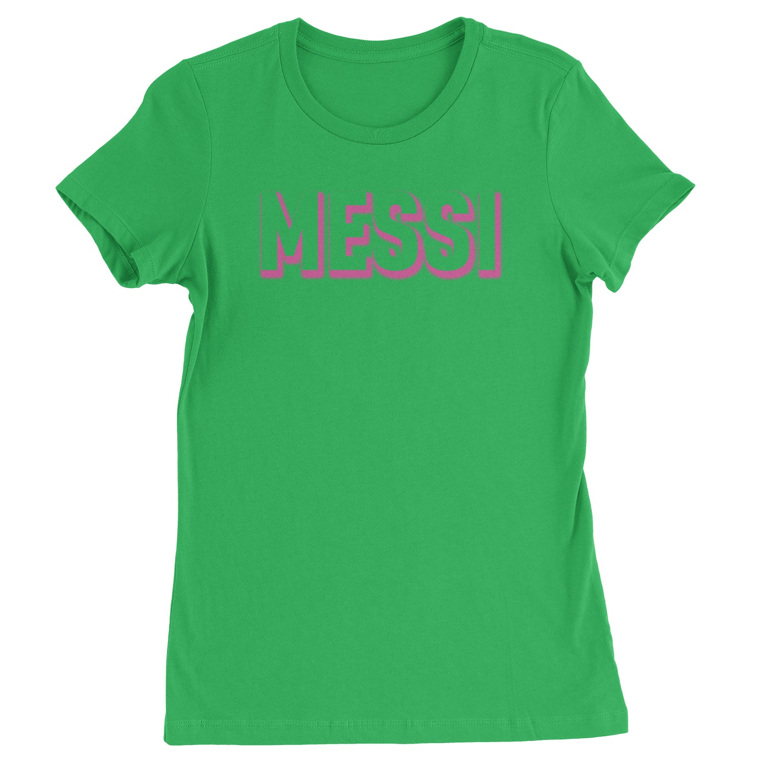 Messi OUTLINE Miami Futbol Womens T-shirt Kelly Green