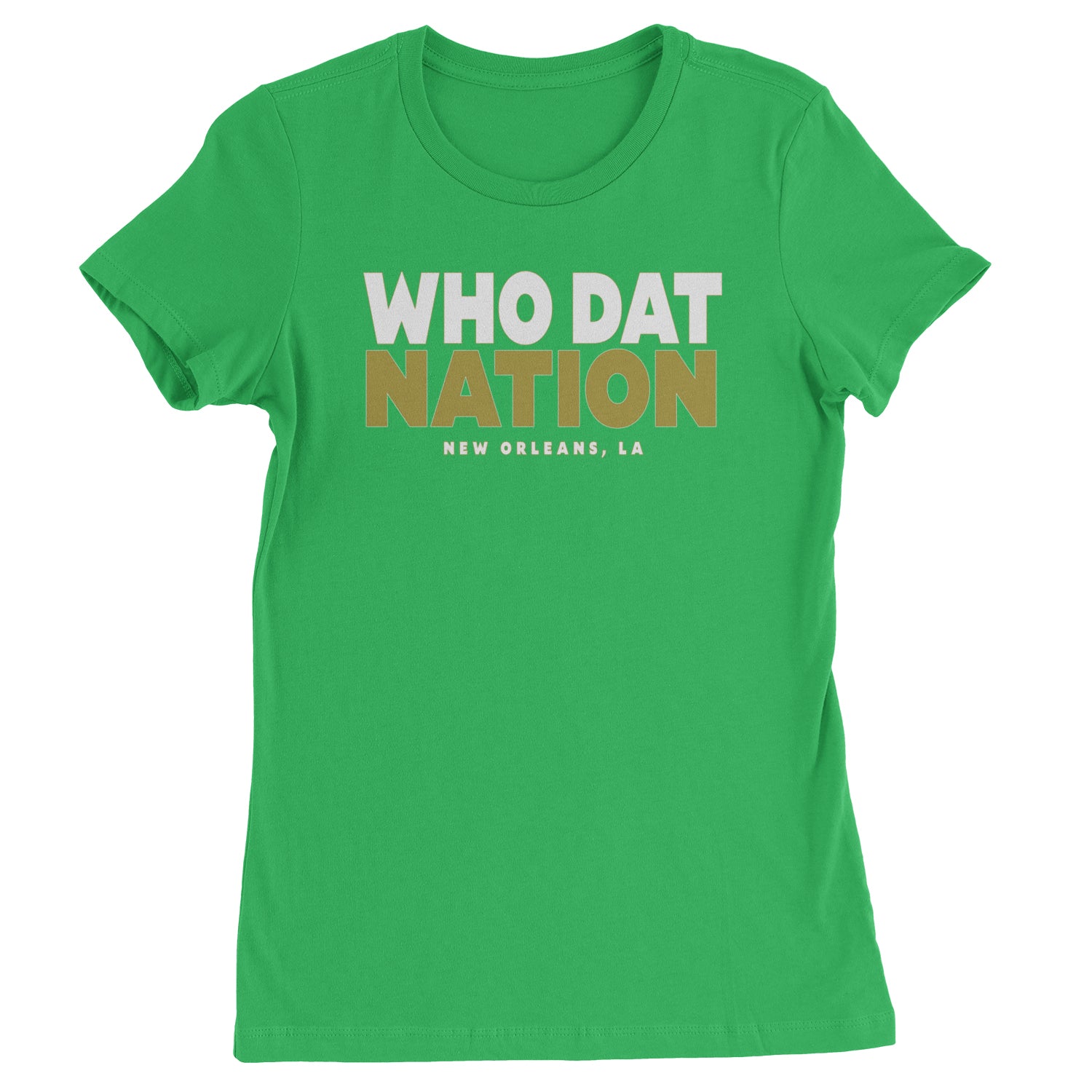 New Orleans Who Dat Nation Womens T-shirt Kelly Green