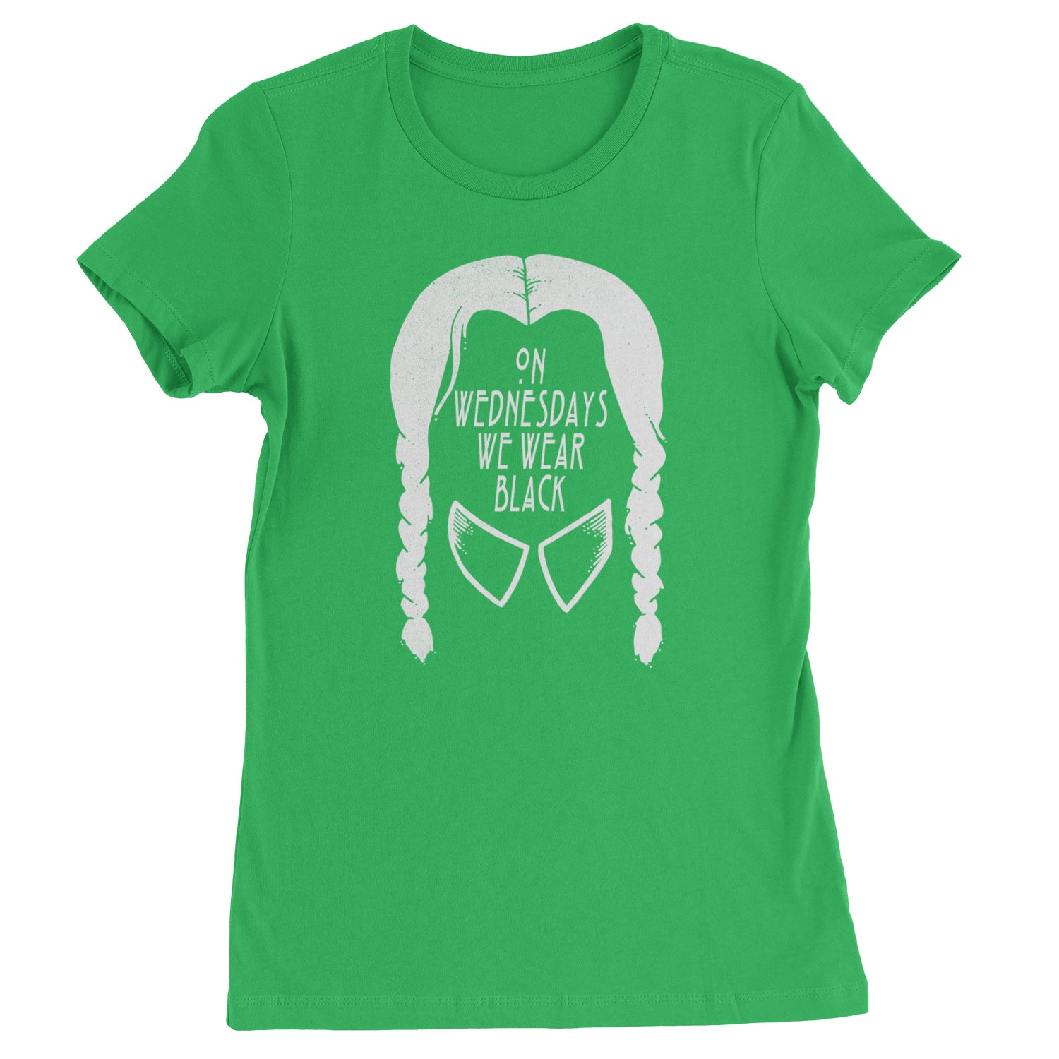 On Wednesdays, We Wear Black Womens T-shirt Kelly Green