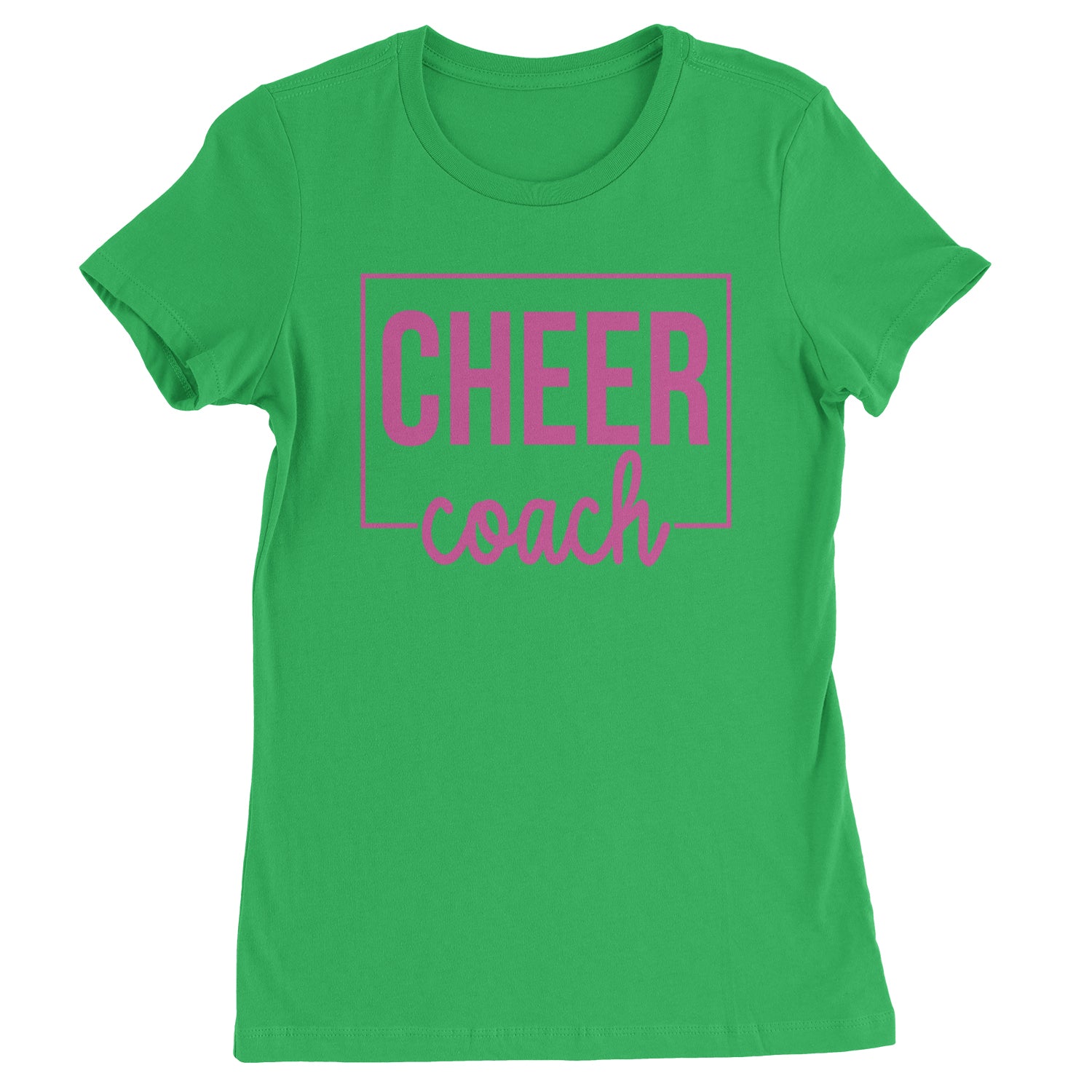 Cheer Coach Cheerleader Womens T-shirt Kelly Green