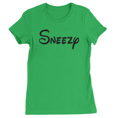 Sneezy - 7 Dwarfs Costume Womens T-shirt Kelly Green