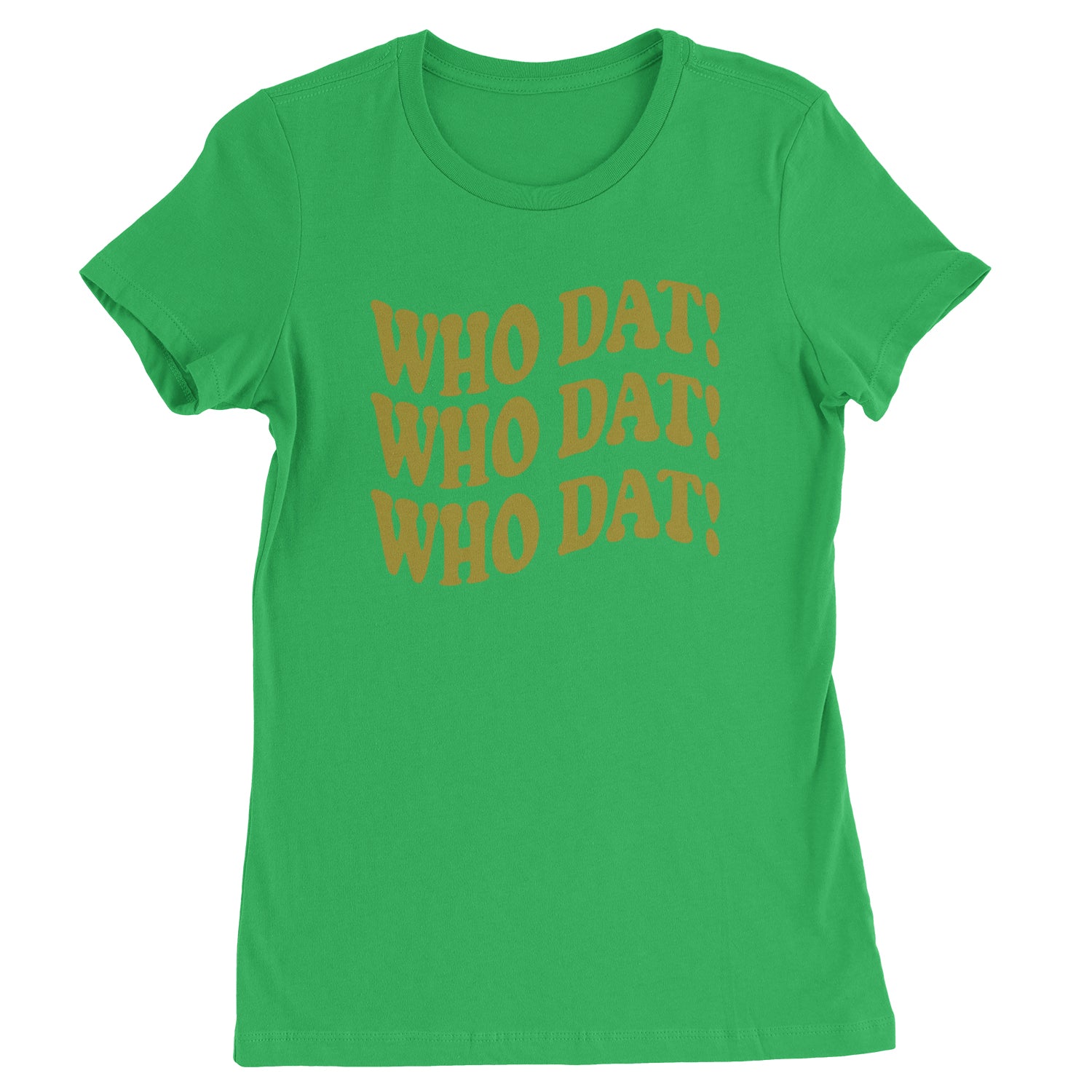 Who Dat Wavy Design Who Dat Nation Womens T-shirt Kelly Green