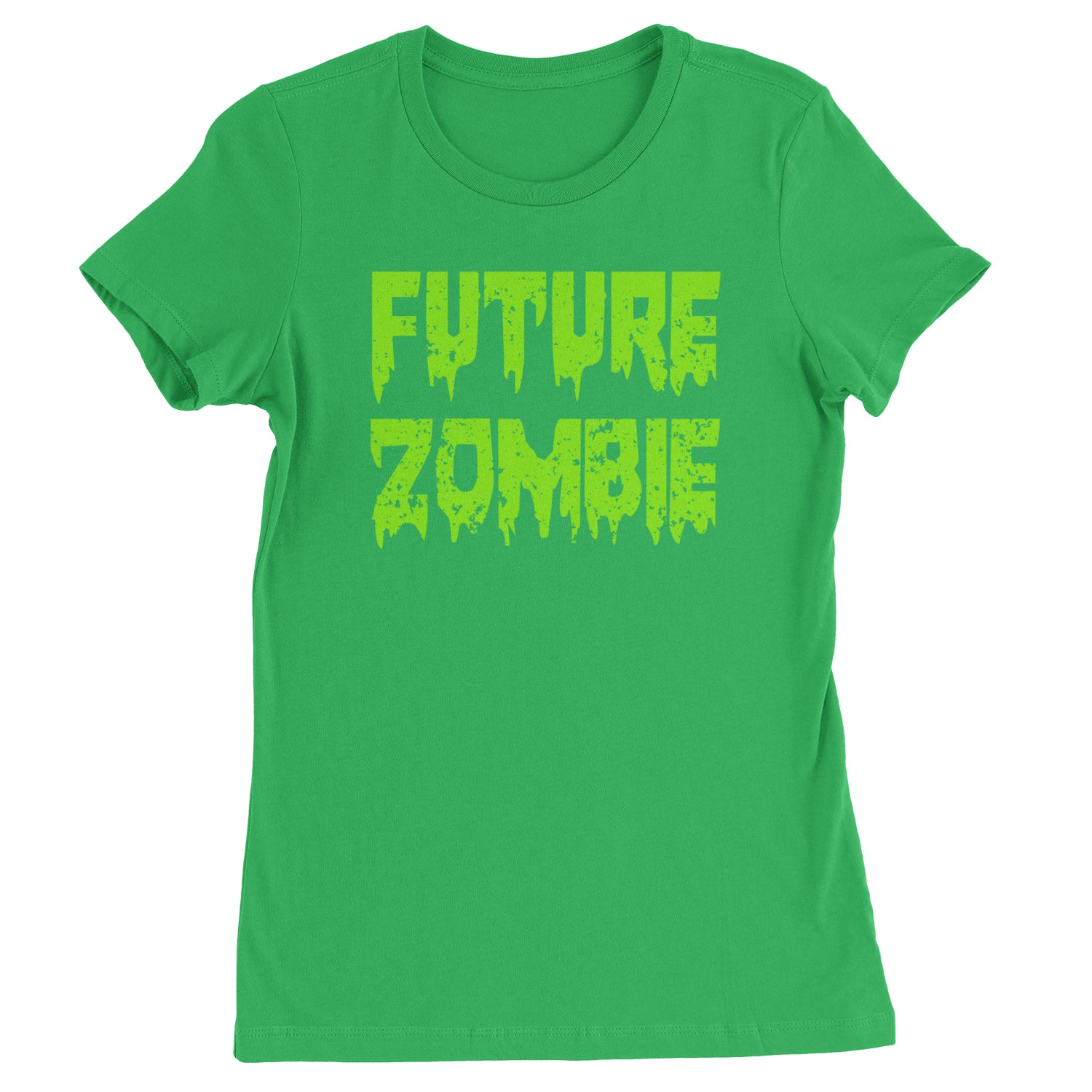 Future Zombie Horror Womens T-shirt Kelly Green