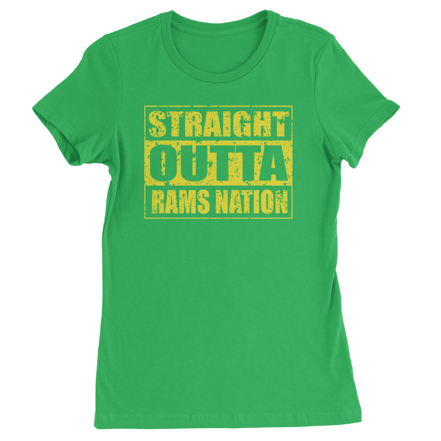 Straight Outta Rams Nation   Womens T-shirt Kelly Green