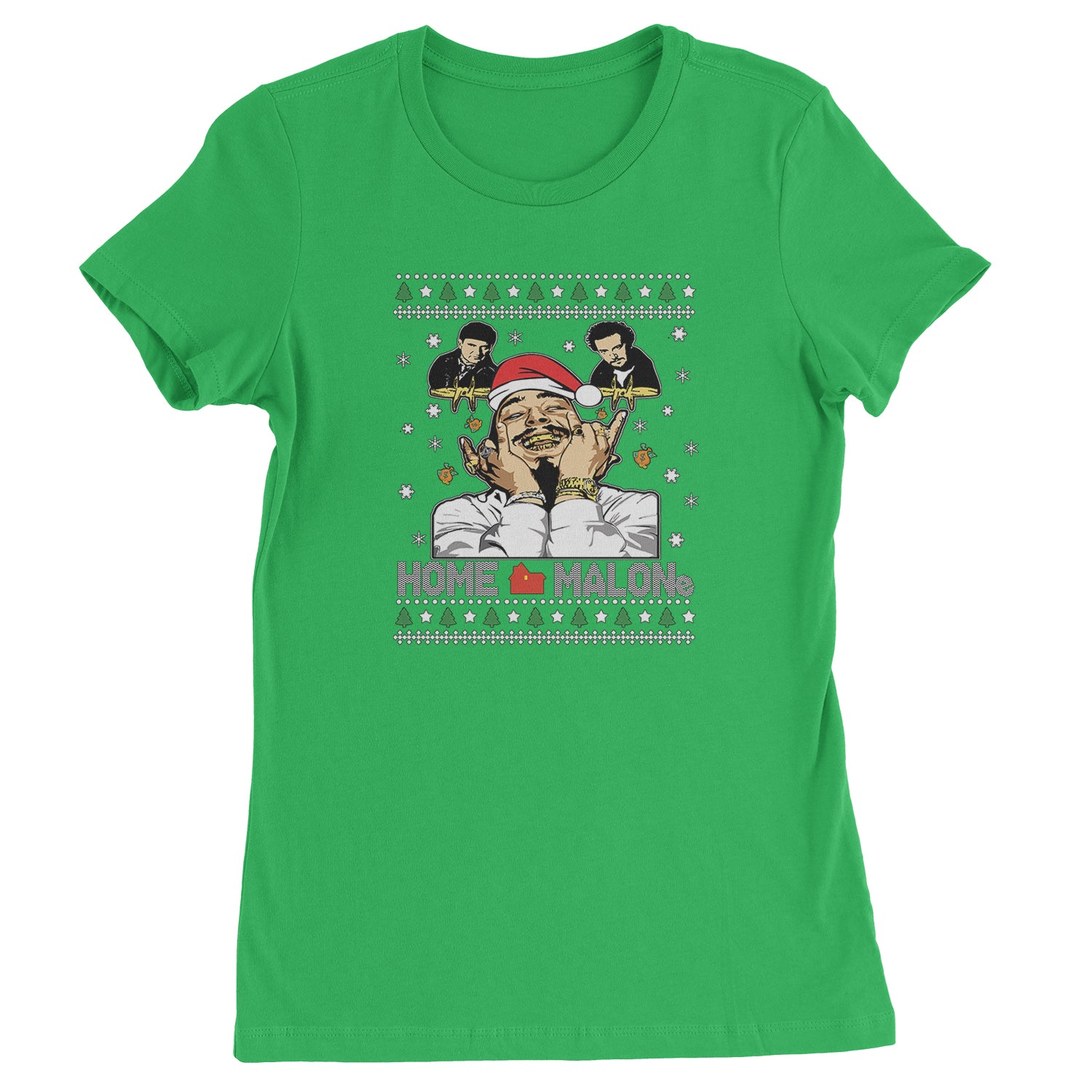 Home Malone Ugly Christmas  Womens T-shirt Kelly Green