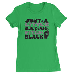 Just A Little Ray of Pitch Black graphic on Women's Heavyweight Cotton T-Shirt alternate view 3