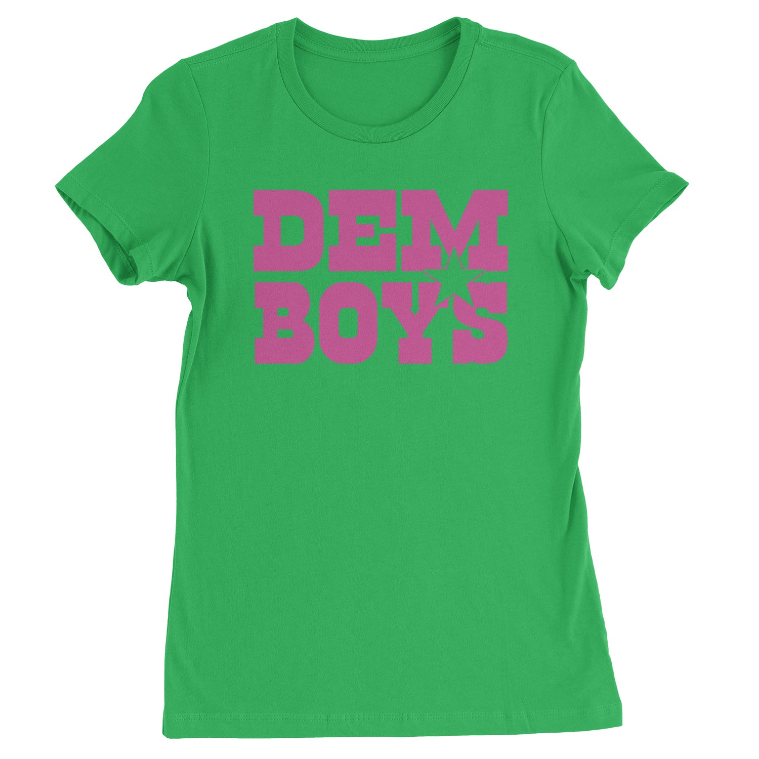 Dem Boys Hot Pink Dallas  Womens T-shirt Kelly Green