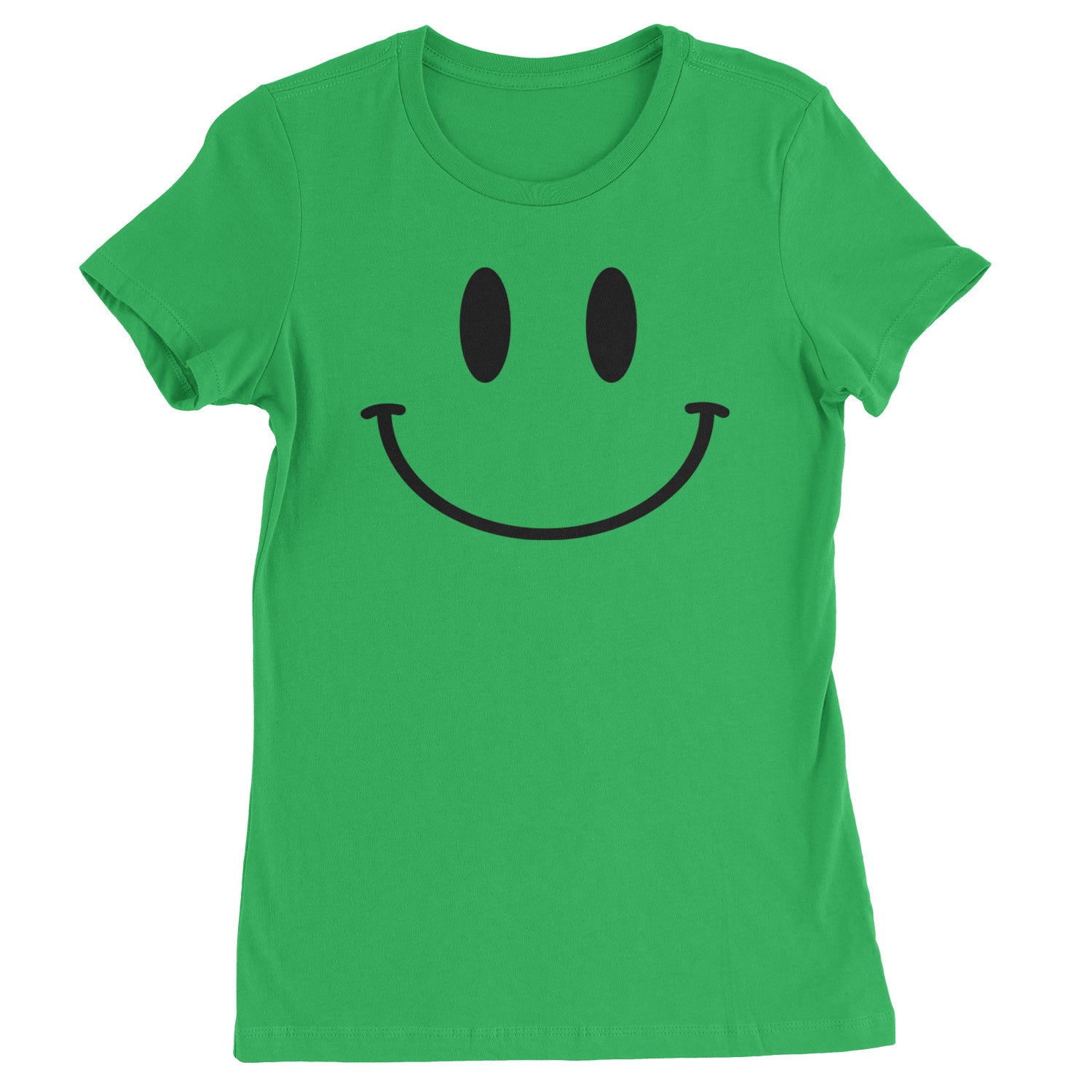 Smile Face Womens T-shirt Kelly Green