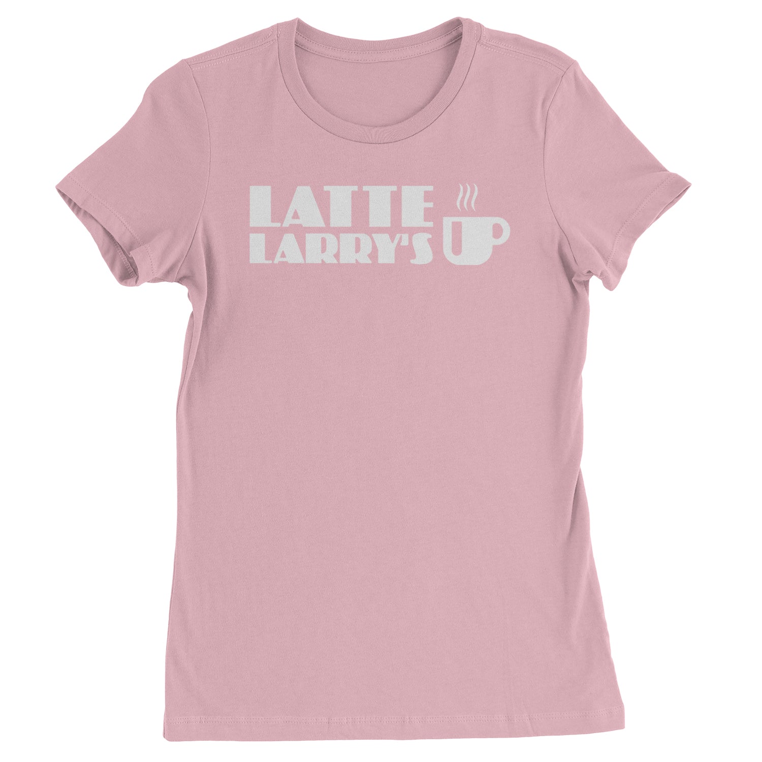 Latte Larry's Enthusiastic Coffee Womens T-shirt Light Pink