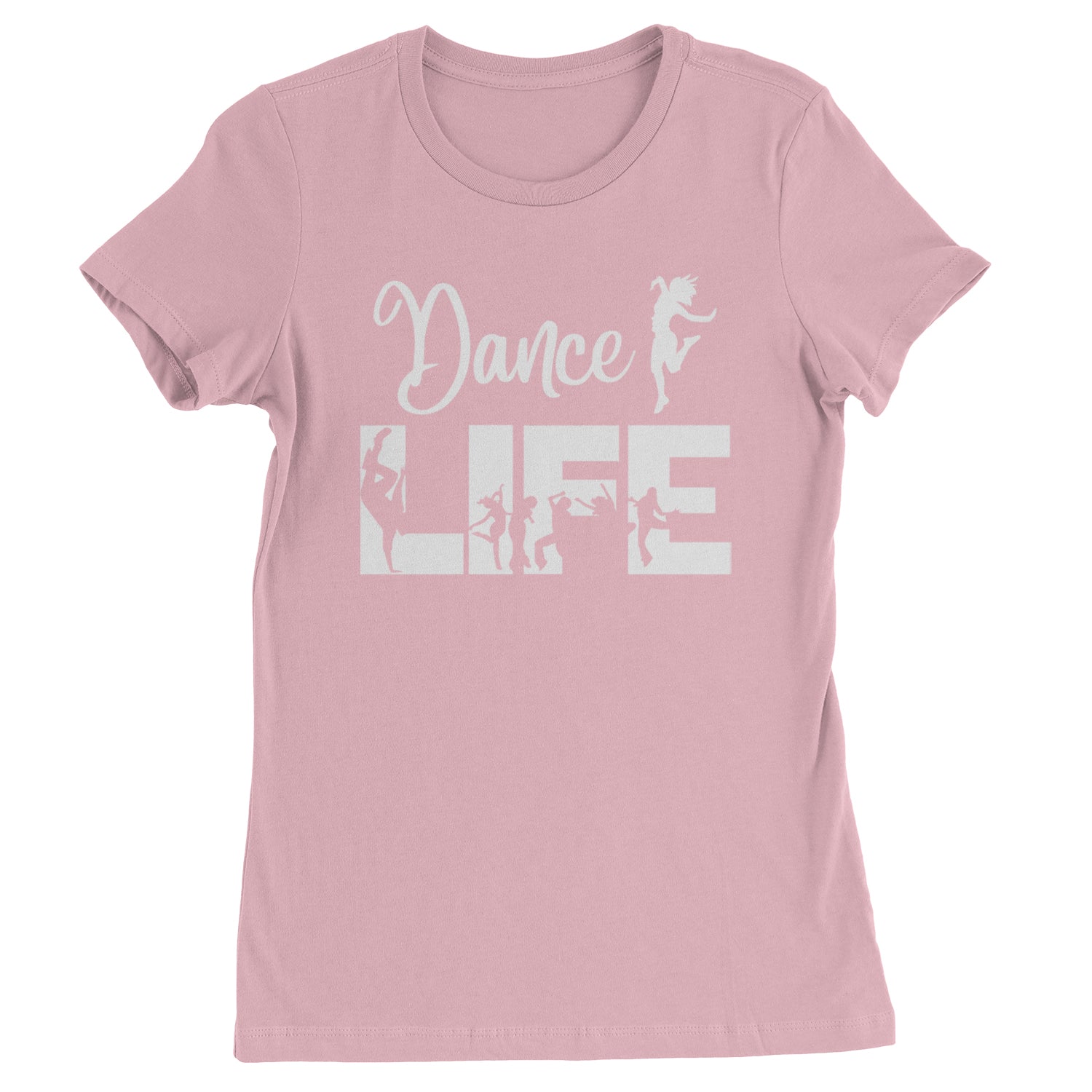 Dance Life Silhouette Dancers Womens T-shirt Light Pink