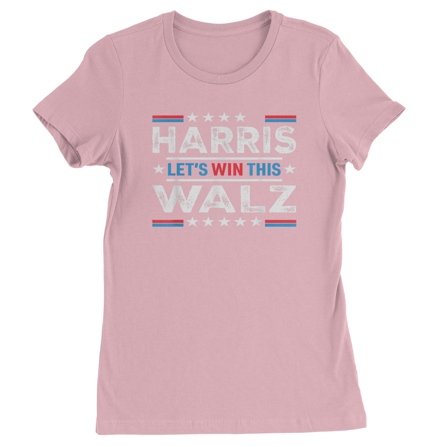 Kamala Harris and Tim Walz For President Womens T-shirt Light Pink