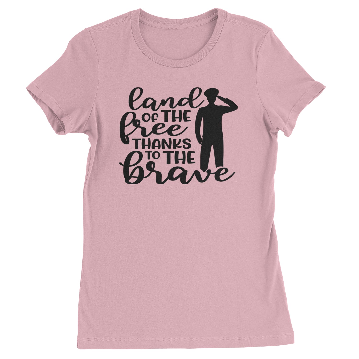 Land Of The Free Thanks To The Brave Veterans Womens T-shirt Light Pink