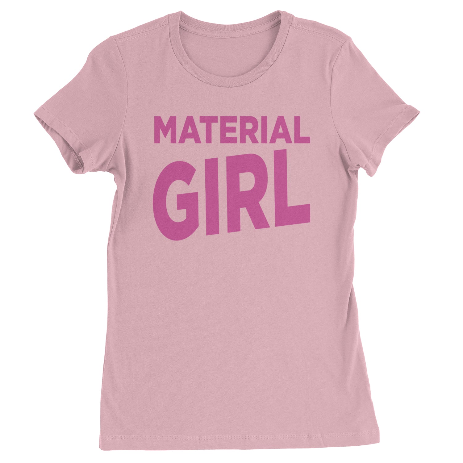 Material Girl 80's Retro Celebration Womens T-shirt Light Pink