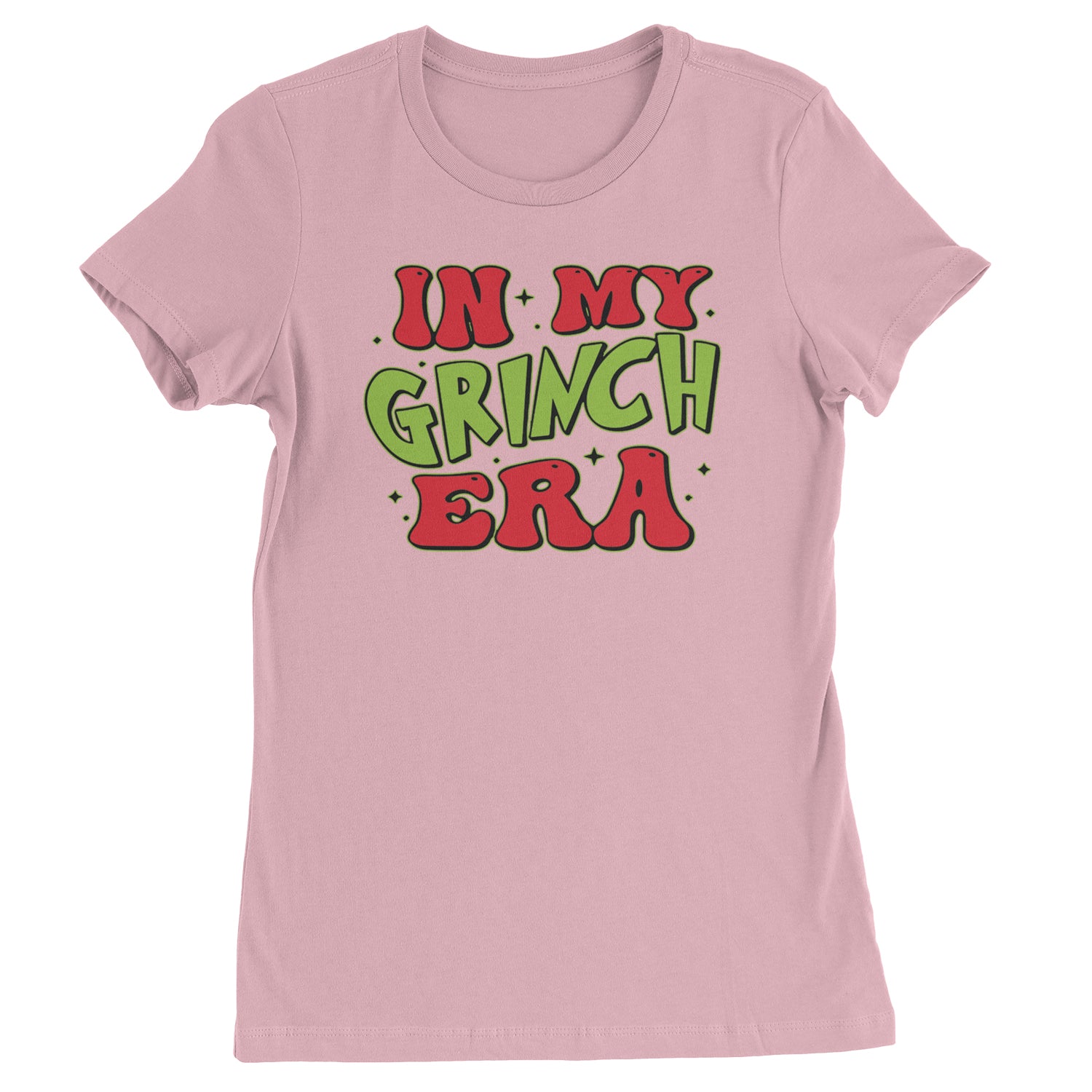 In My Gr-nch Era Jolly Merry Christmas  Womens T-shirt Light Pink