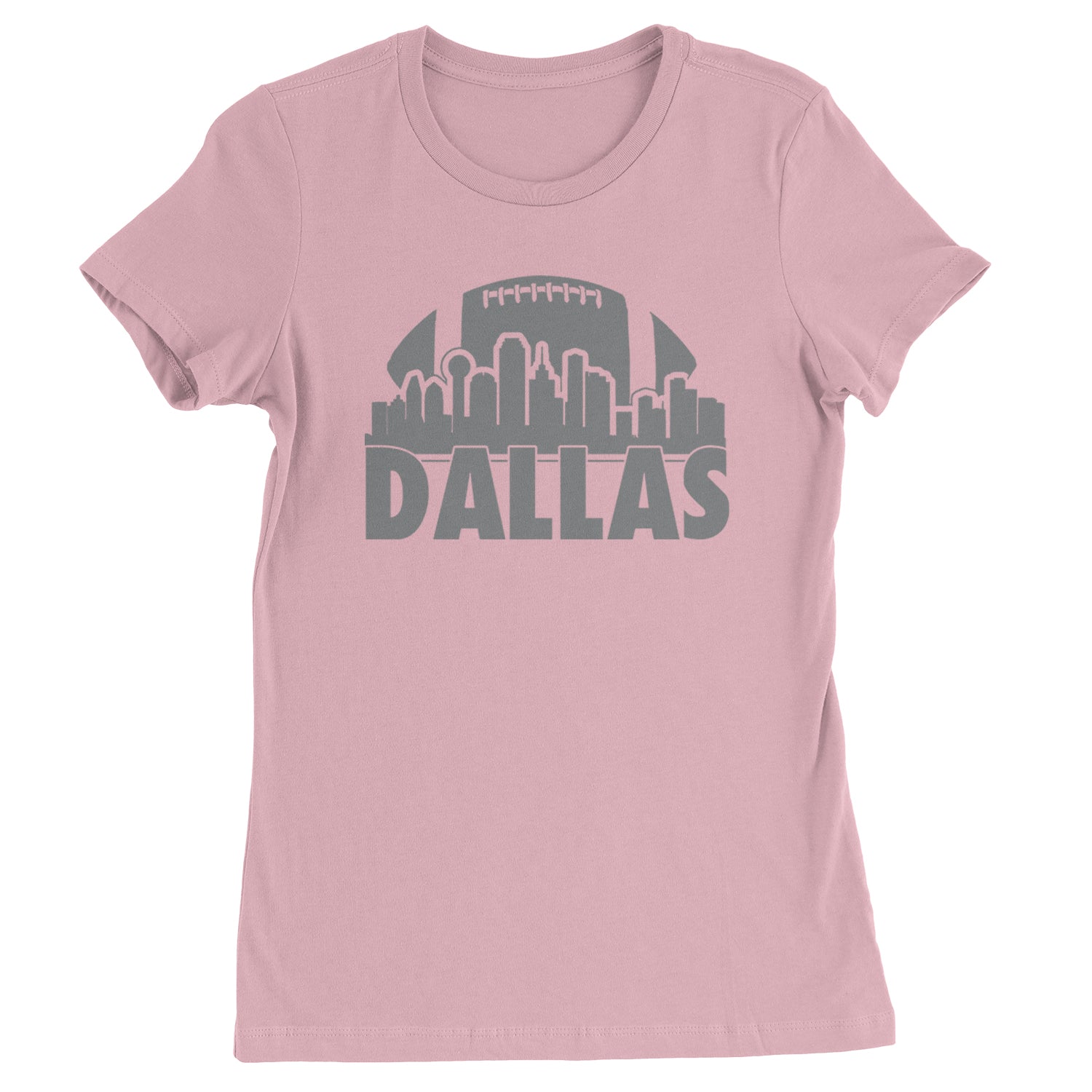 Dallas Texas Skyline Womens T-shirt Light Pink