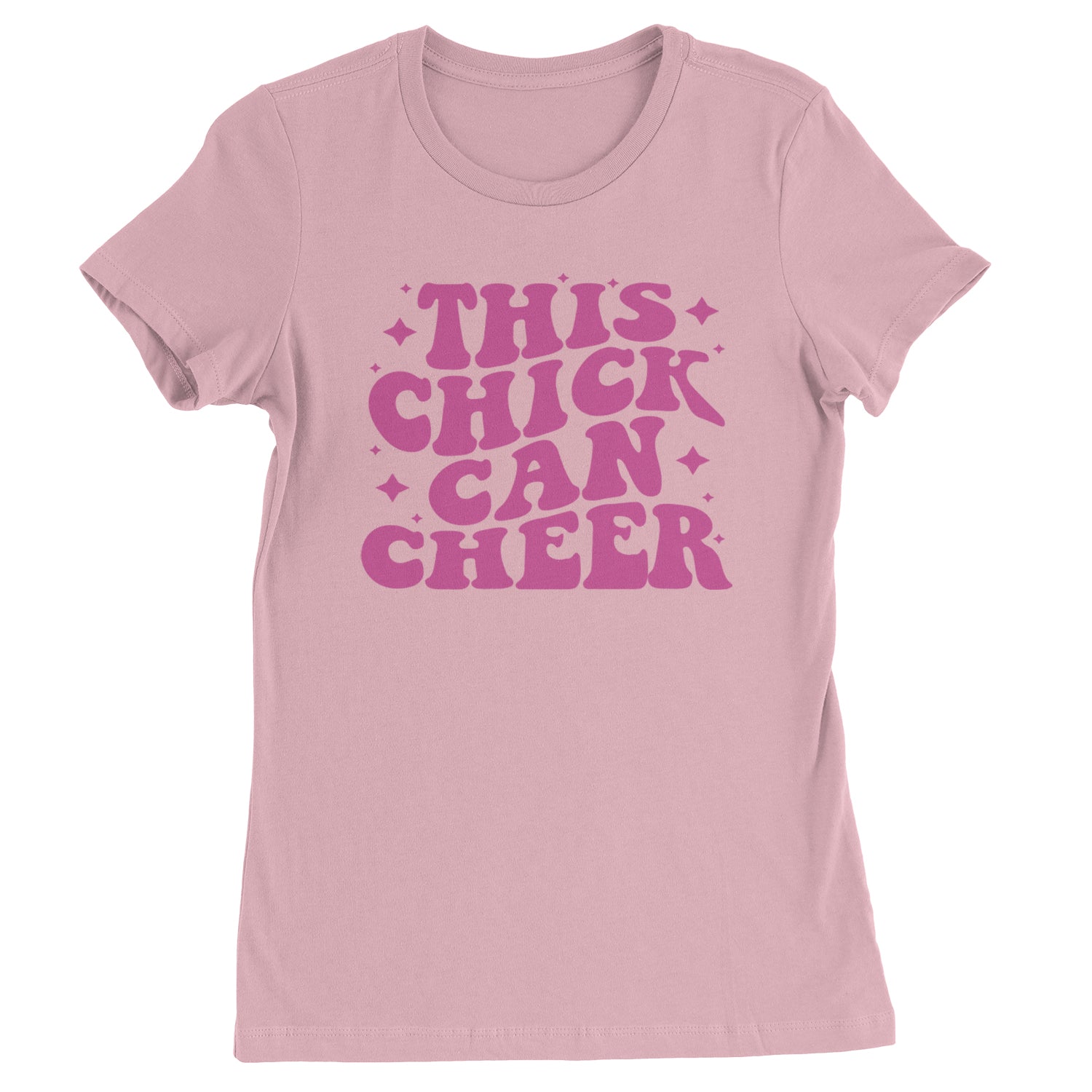 This Chick Can Cheer Womens T-shirt Light Pink