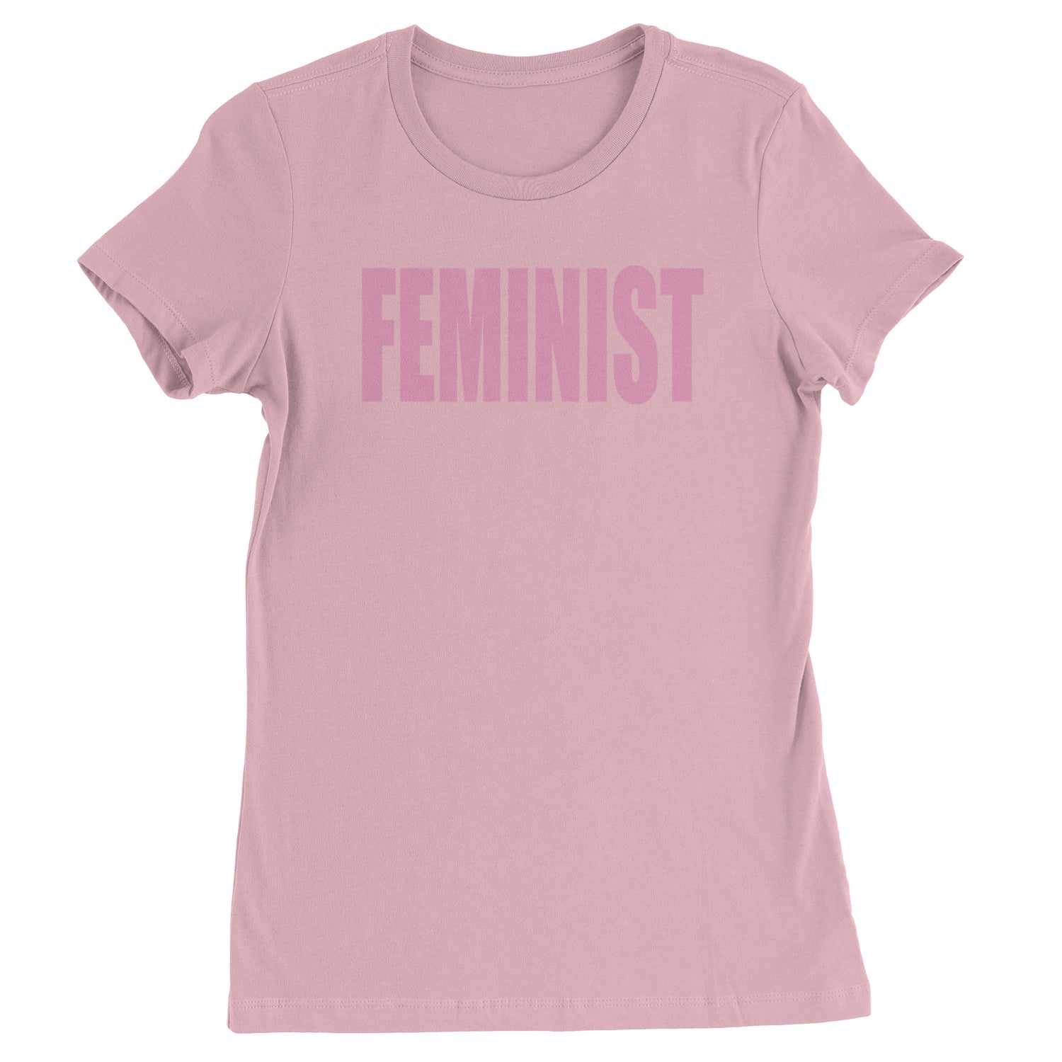 Feminist (Pink Print) Womens T-shirt Light Pink