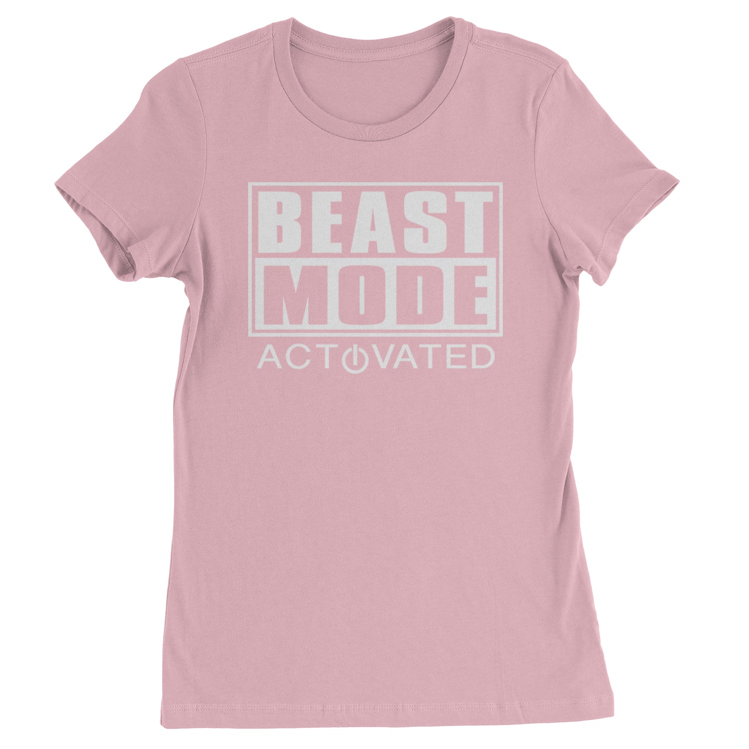 Activated Beast Mode Workout Gym Clothing Womens T-shirt Light Pink