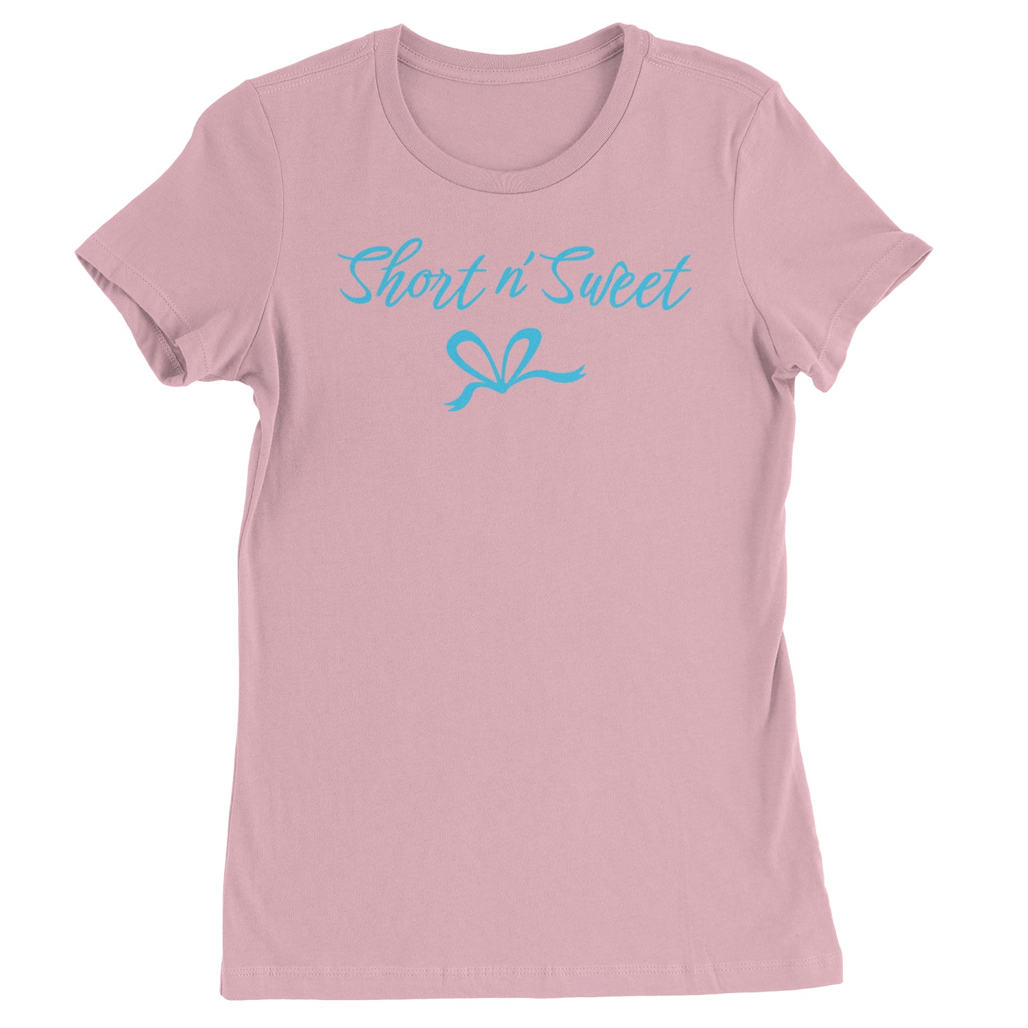 Bow Short N' Sweet Music  Womens T-shirt Light Pink