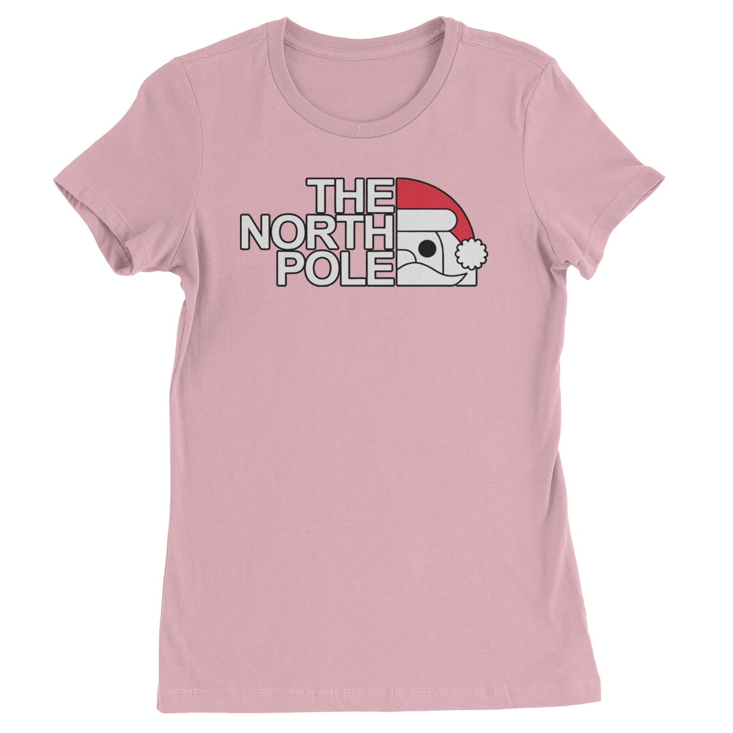 The North Pole Santa Face  Womens T-shirt Light Pink