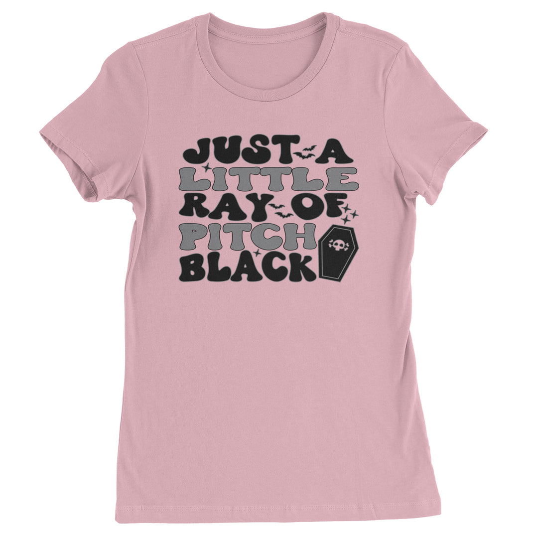Just A Little Ray of Pitch Black graphic on Women's Heavyweight Cotton T-Shirt alternate view 4