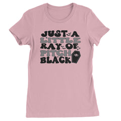 Just A Little Ray of Pitch Black graphic on Women's Heavyweight Cotton T-Shirt alternate view 4