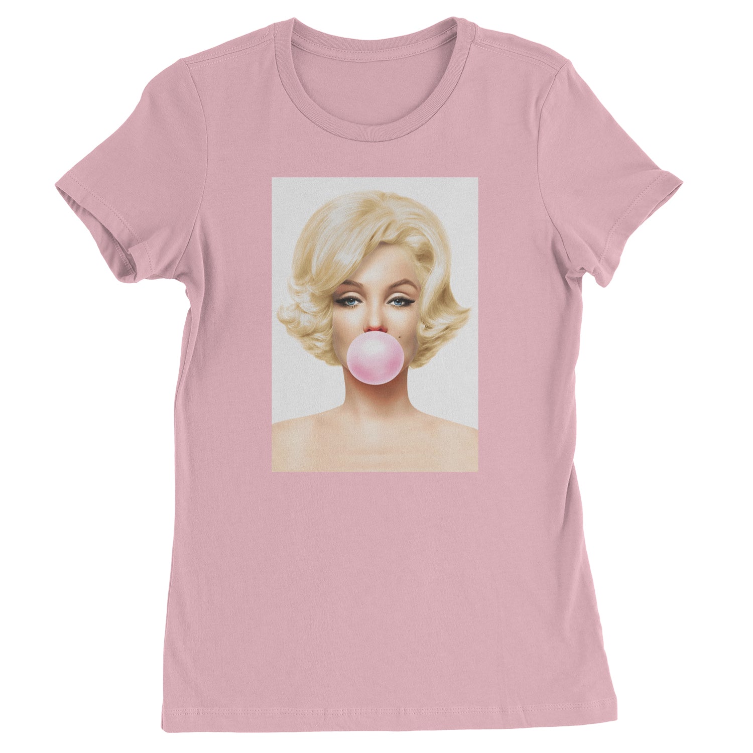 Ms. Monroe Pink Bubble Gum American Icon Womens T-shirt Light Pink