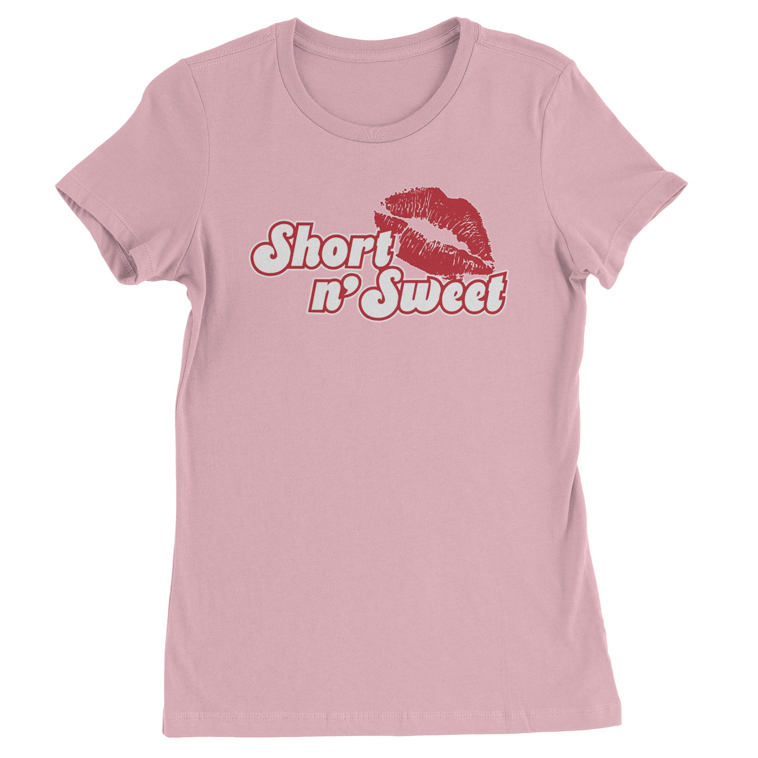 Short N' Sweet Red Lips  Womens T-shirt Light Pink