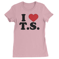 I Heart T.S. Concert Music Lover  Womens T-shirt Light Pink