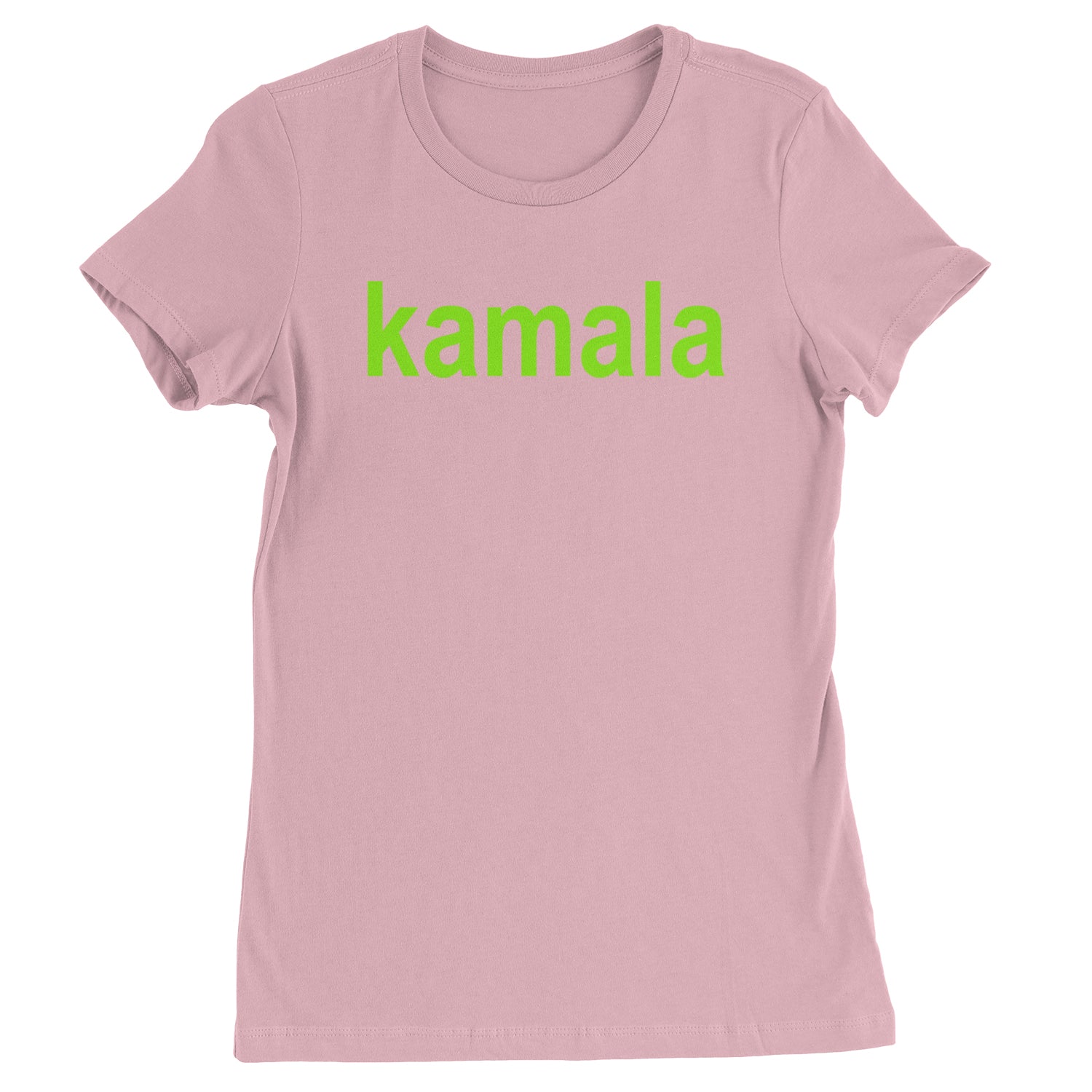 Kamala Bright Green Brat Coconut Tree Womens T-shirt Light Pink