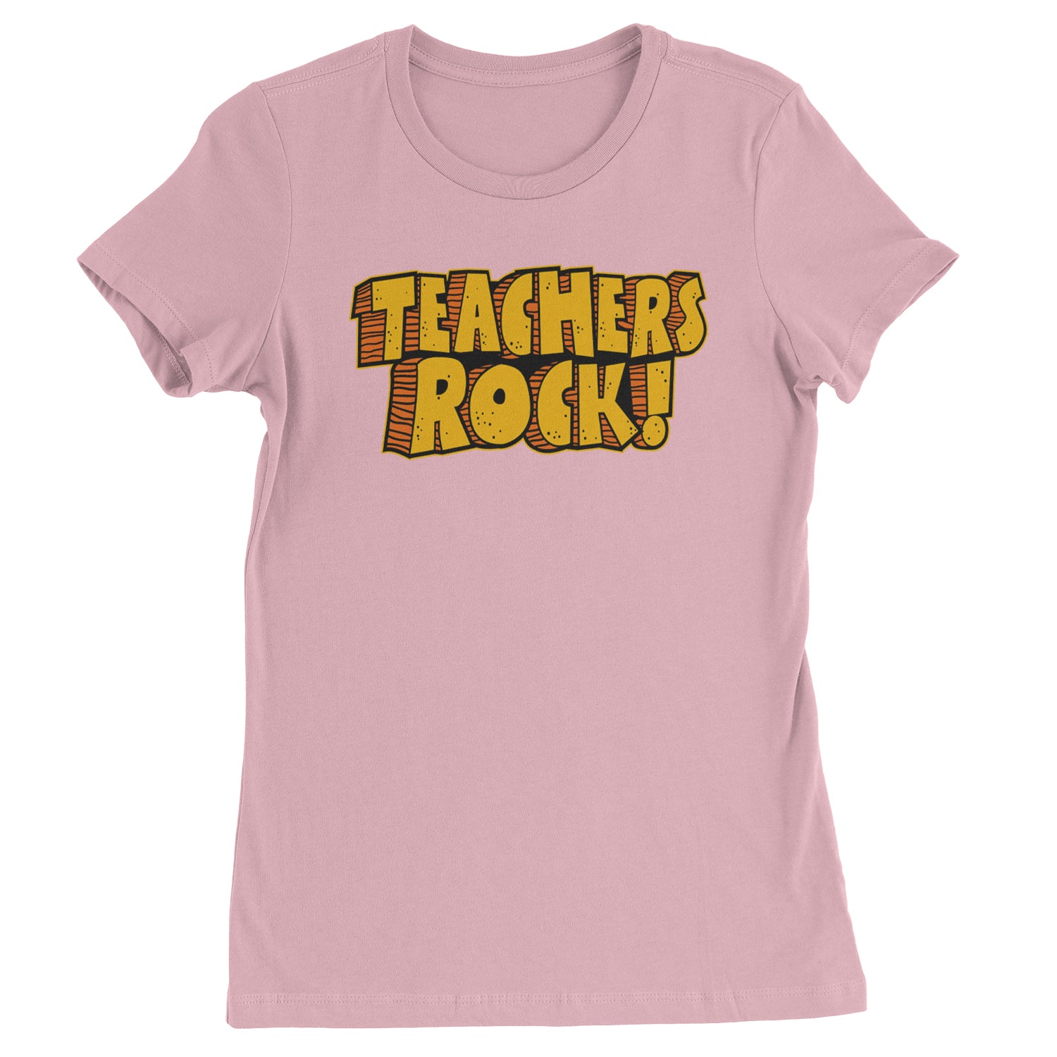 Teachers Rock Retro  Womens T-shirt Light Pink