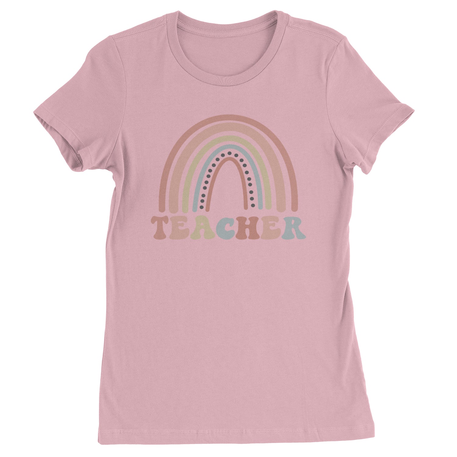 Teacher Pastel Rainbow  Womens T-shirt Light Pink