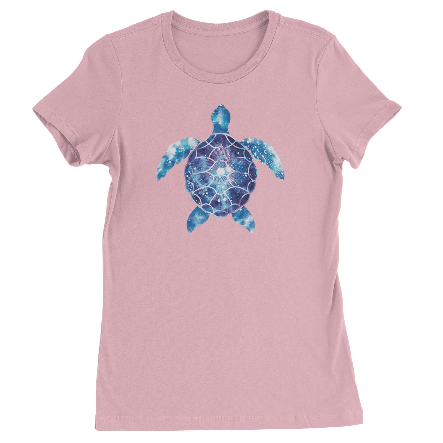 Ocean Aura Tie-Dye Sea Turtle Womens T-shirt Light Pink