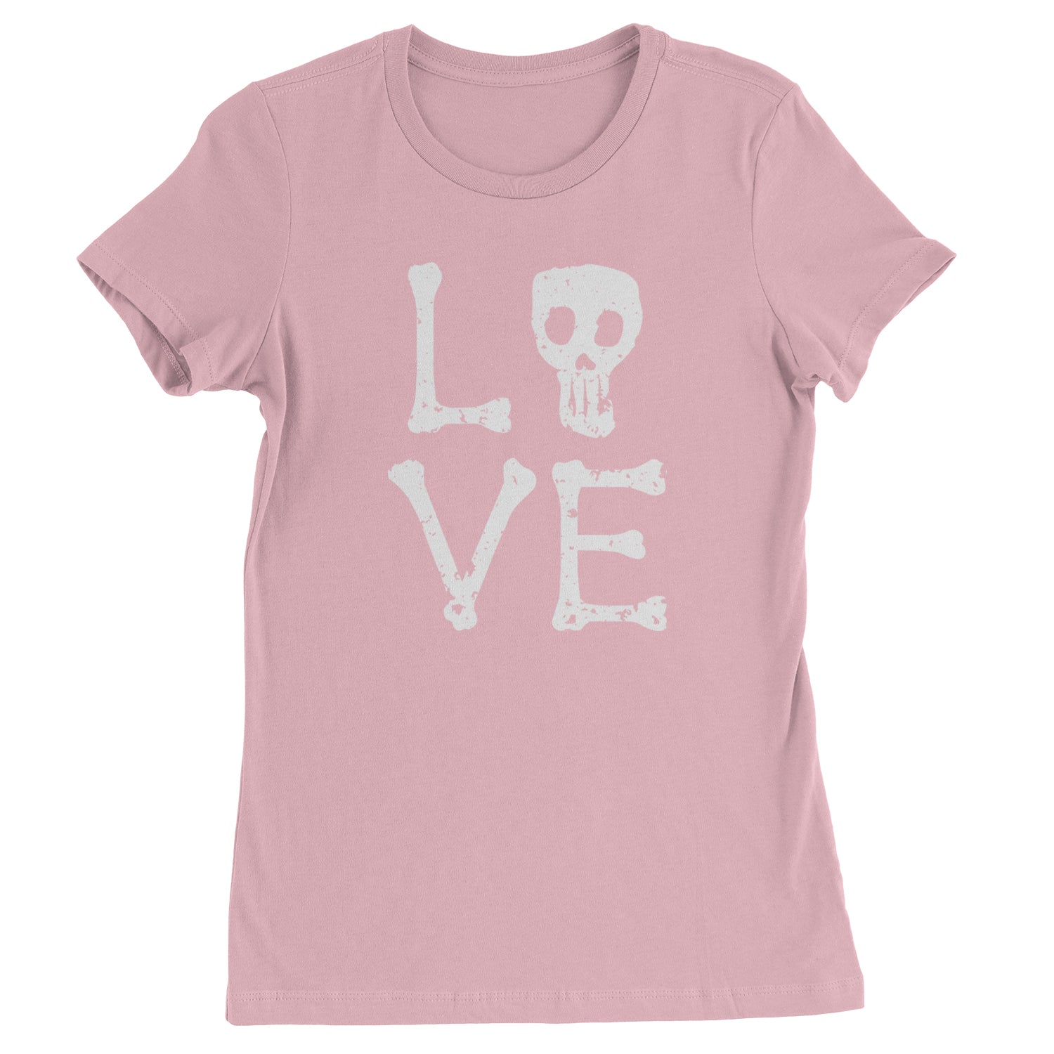 Love Skeleton Bones Womens T-shirt Light Pink