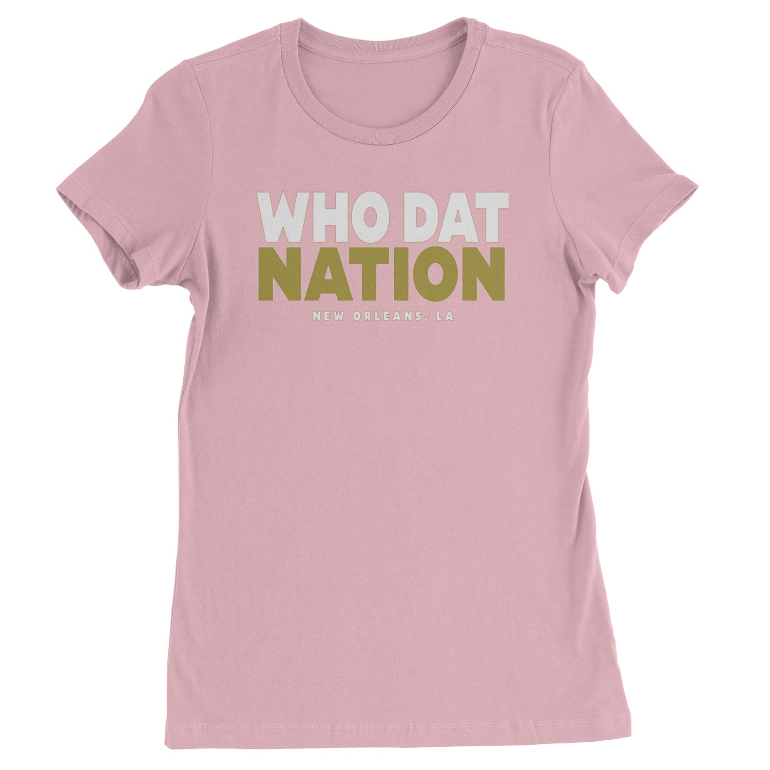 New Orleans Who Dat Nation Womens T-shirt Light Pink