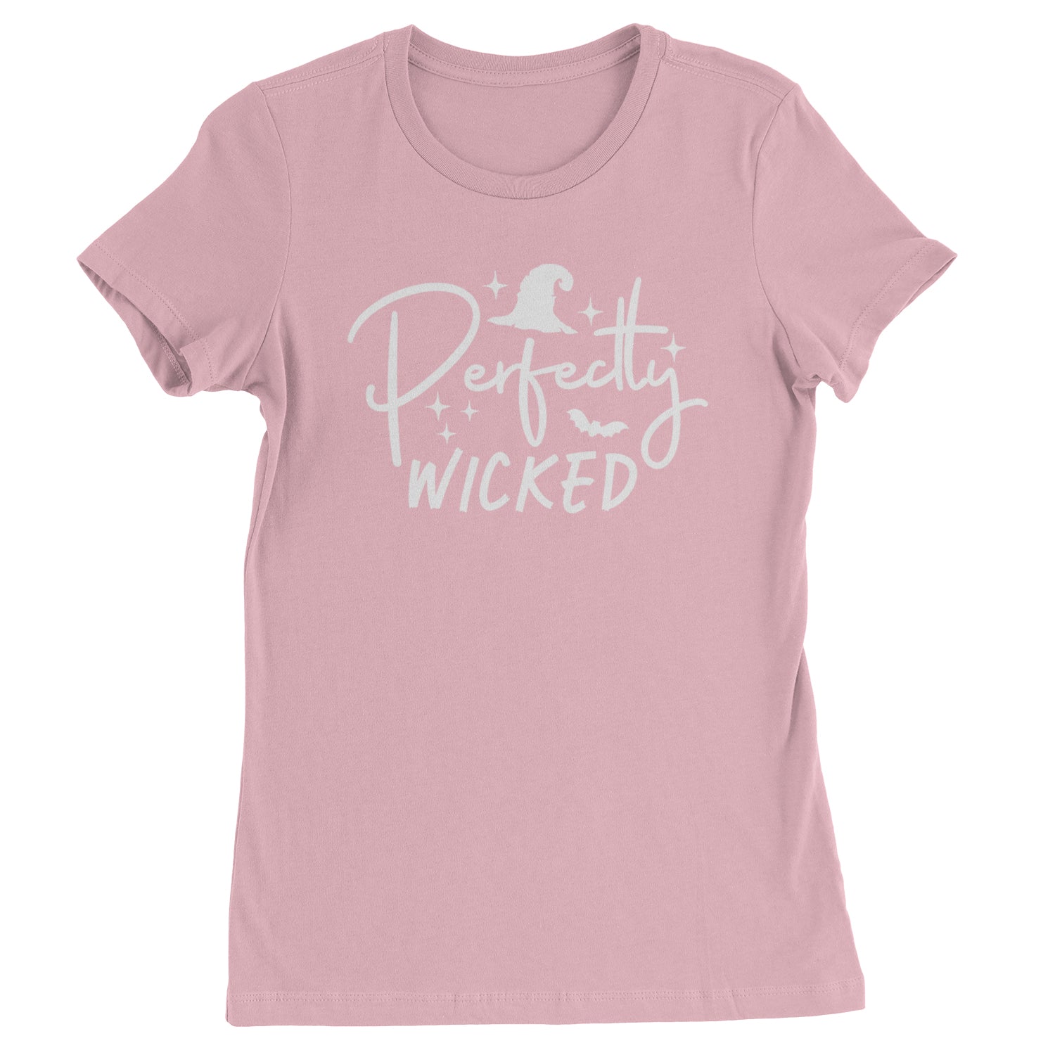 Perfectly Wicked Witchy Halloween Womens T-shirt Light Pink