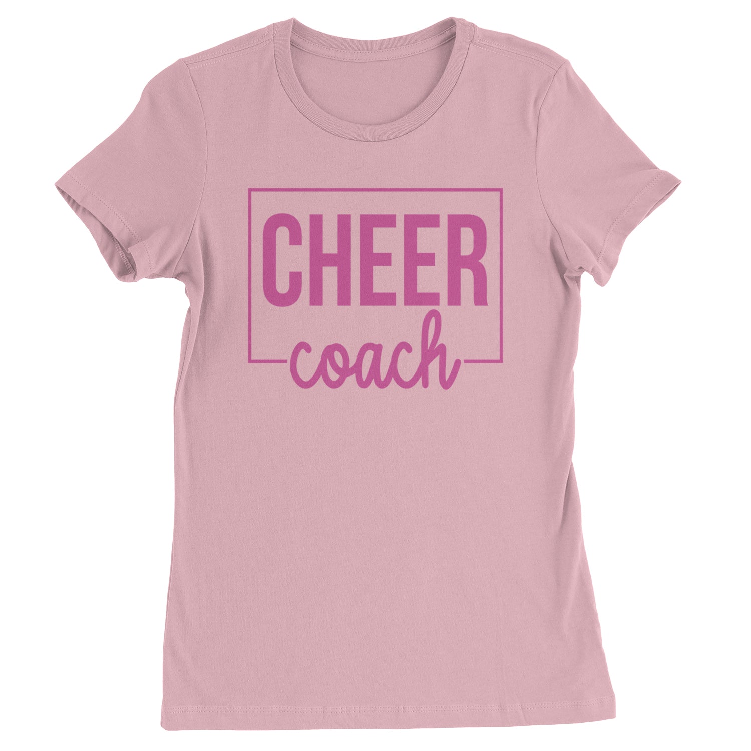 Cheer Coach Cheerleader Womens T-shirt Light Pink