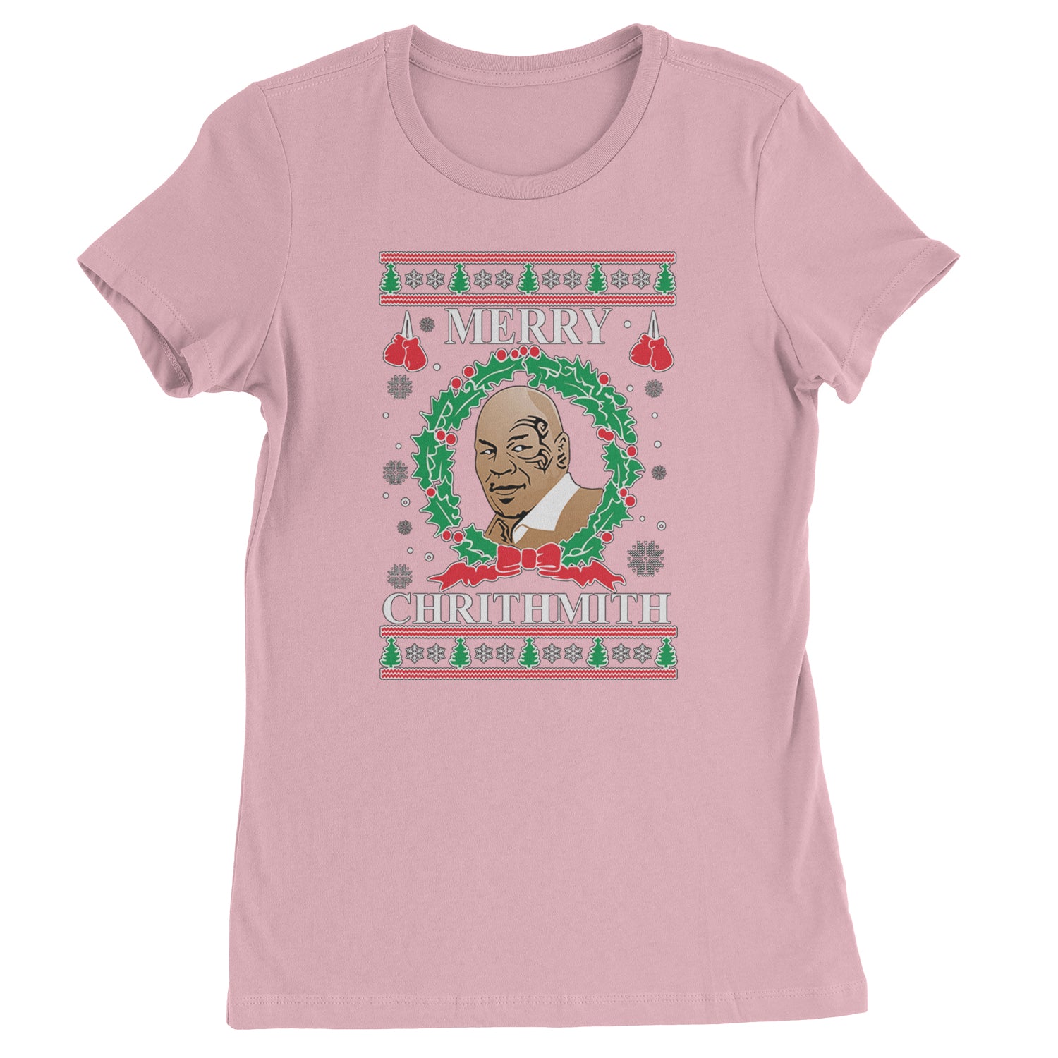 Merry Chrithmith Ugly Christmas  Womens T-shirt Light Pink